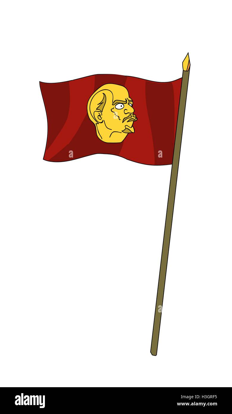 Simbolo del comunismo e un luminoso futuro, la vittoria sul capitalismo e la schiavitù. Illustrazione Vettoriale su sfondo bianco Illustrazione Vettoriale