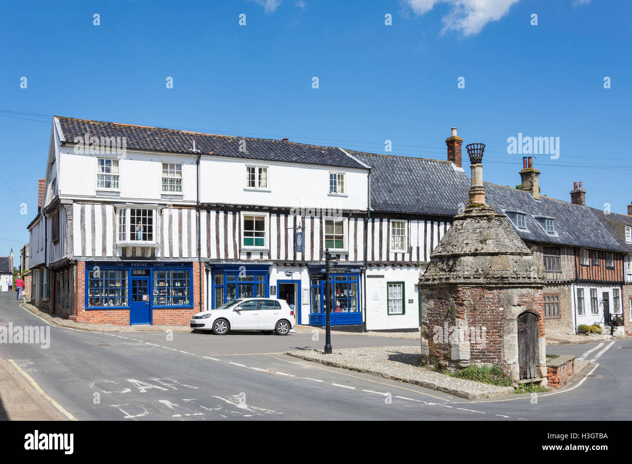 Il XVI secolo punp, luogo comune, Little Walsingham, Norfolk, Inghilterra, Regno Unito Foto Stock