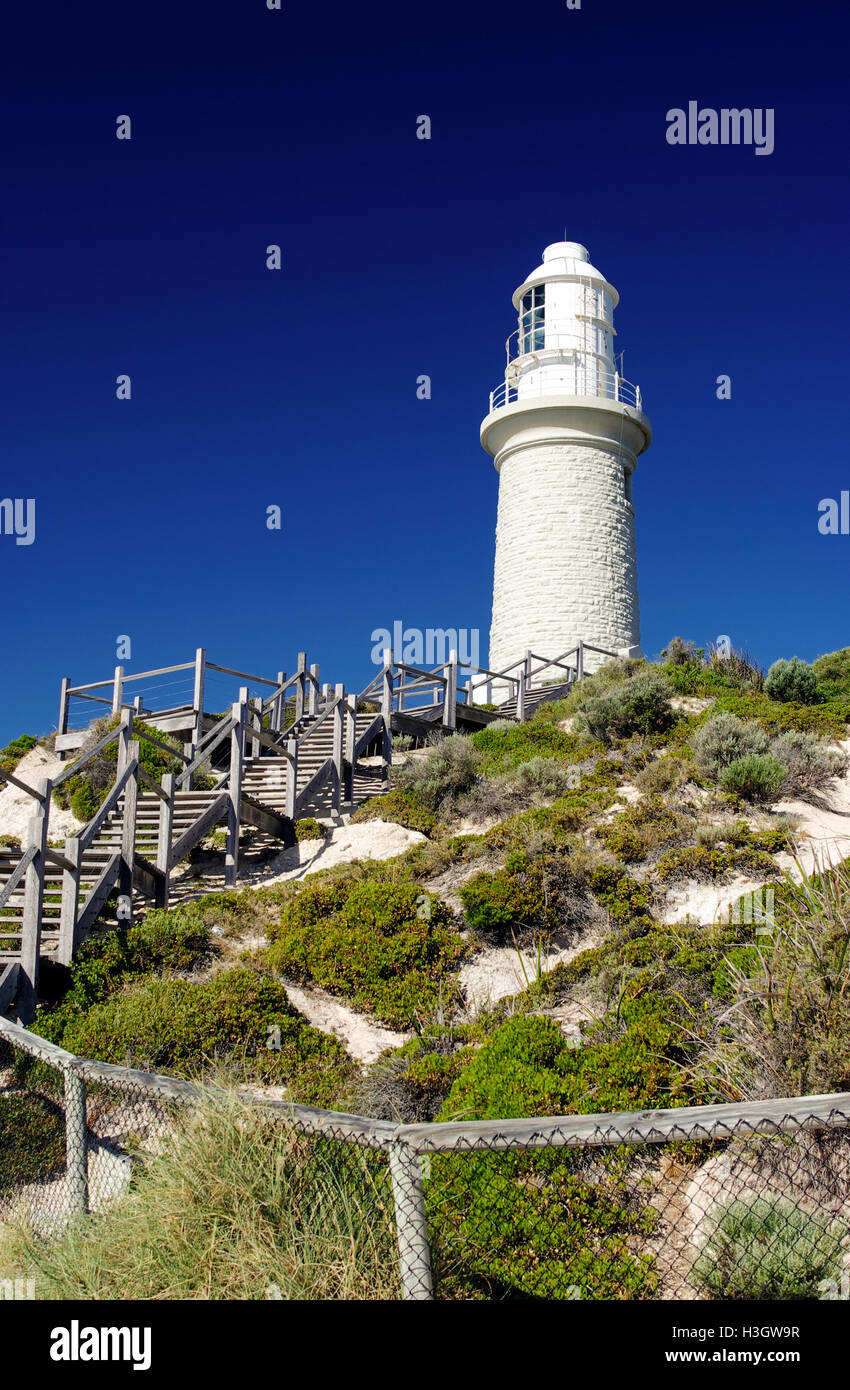 Bathurst Light house sull'Isola di Rottnest, appena al largo della costa di Perth Western Australia Foto Stock