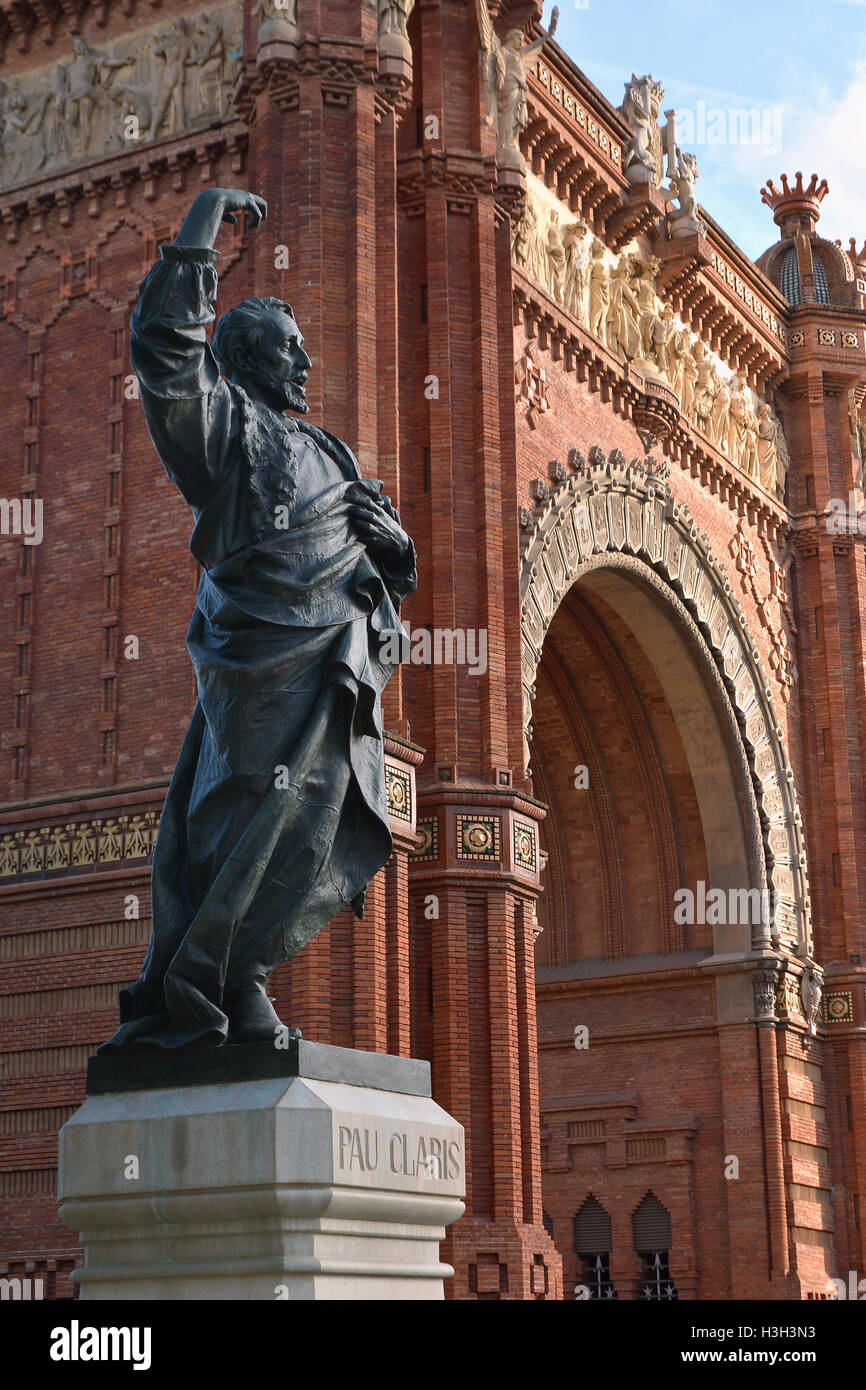 L'Arc de Triomf o Arco de Triunfo (spagnolo), nella città di Barcellona in Catalogna, Spagna. Foto Stock