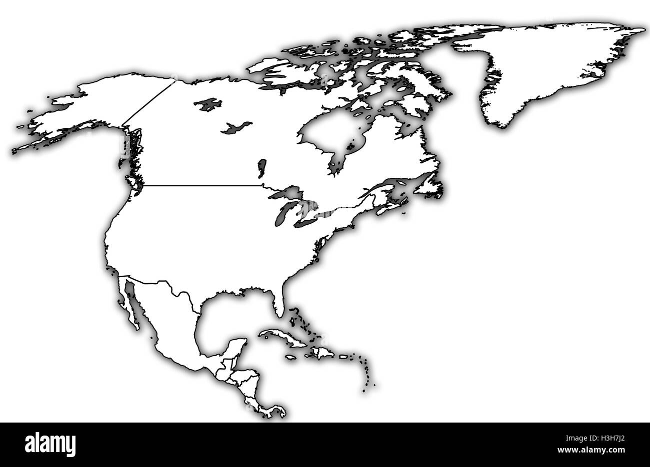Map political north america Foto e Immagini Stock in Bianco e Nero - Alamy