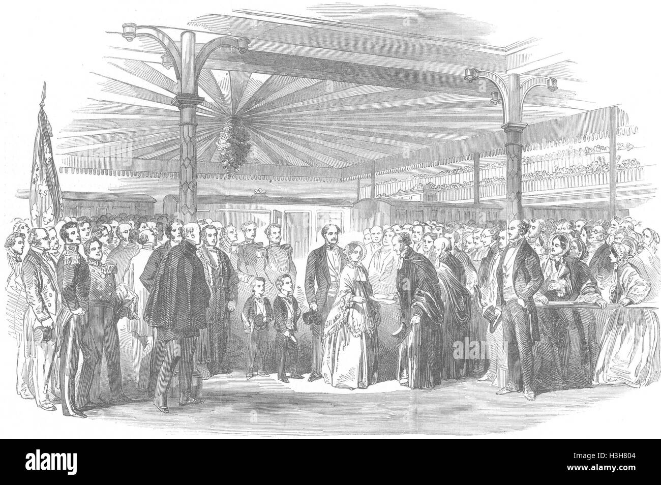 STAFFS presentazione degli indirizzi alla regina, Tamworth 1853. Illustrated London News Foto Stock