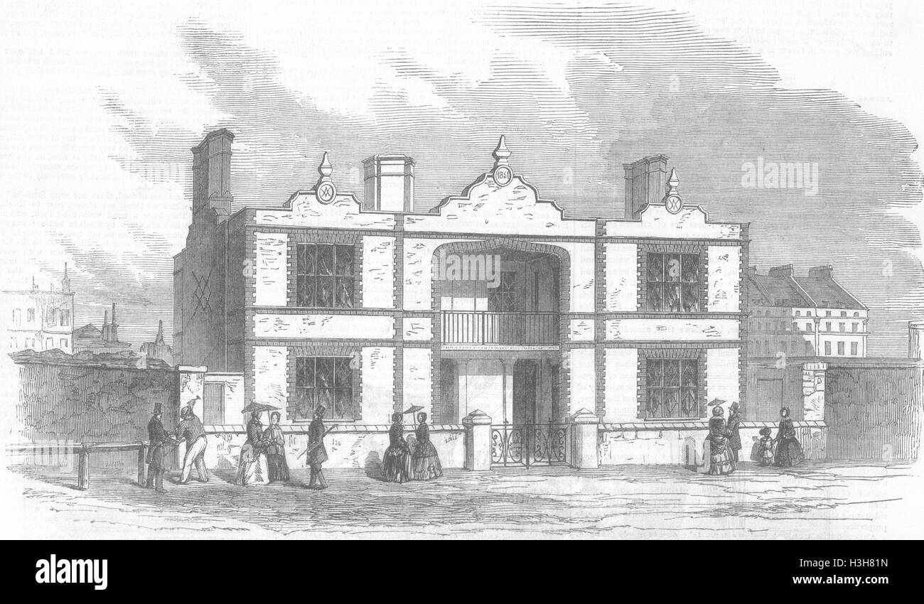 Edifici Prince Albert modello Lodging House 1851. Illustrated London News Foto Stock