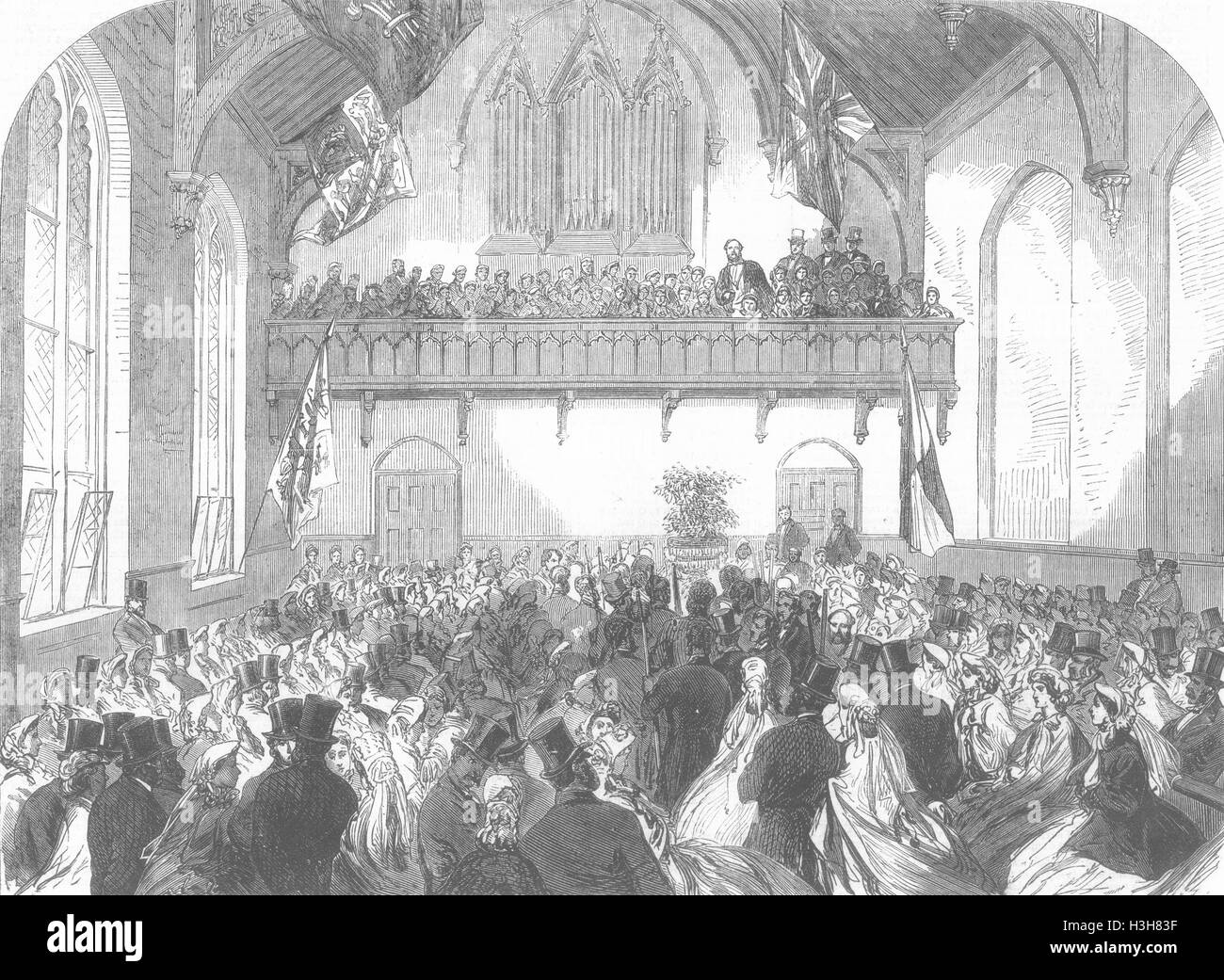 I FREEMASONS Masonic Inst per ragazzi 1865. Illustrated London News Foto Stock