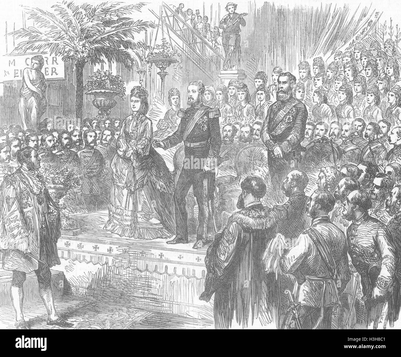 In Irlanda il Duca di Edimburgo, Dublino Exhibition 1872. Illustrated London News Foto Stock