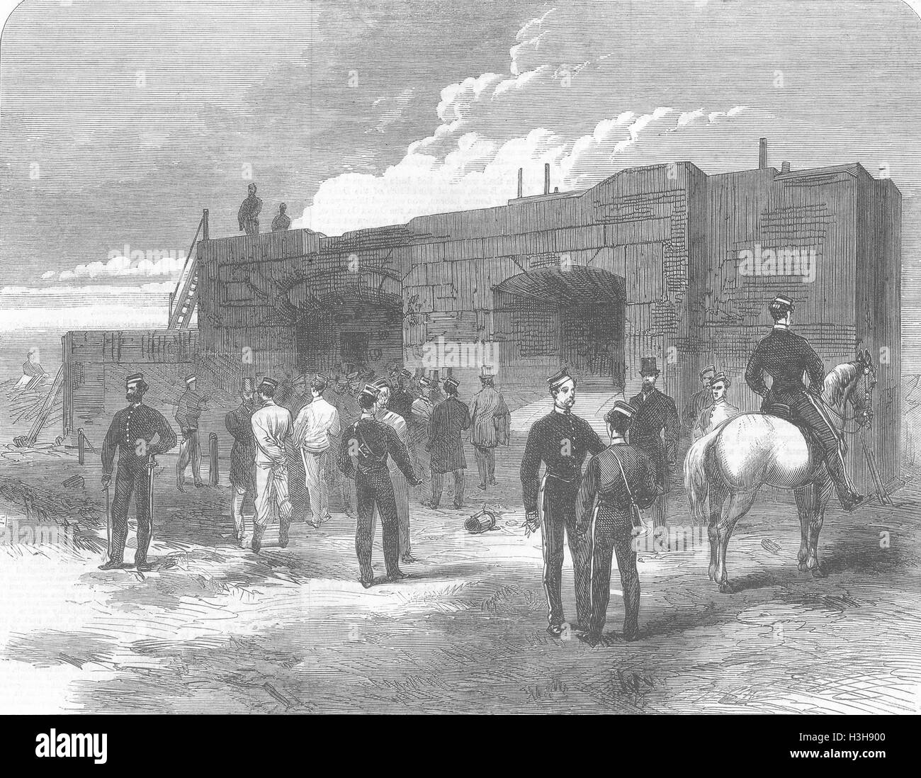 ESSEX prove di artiglieria, Shoeburyness 1865. Illustrated London News Foto Stock