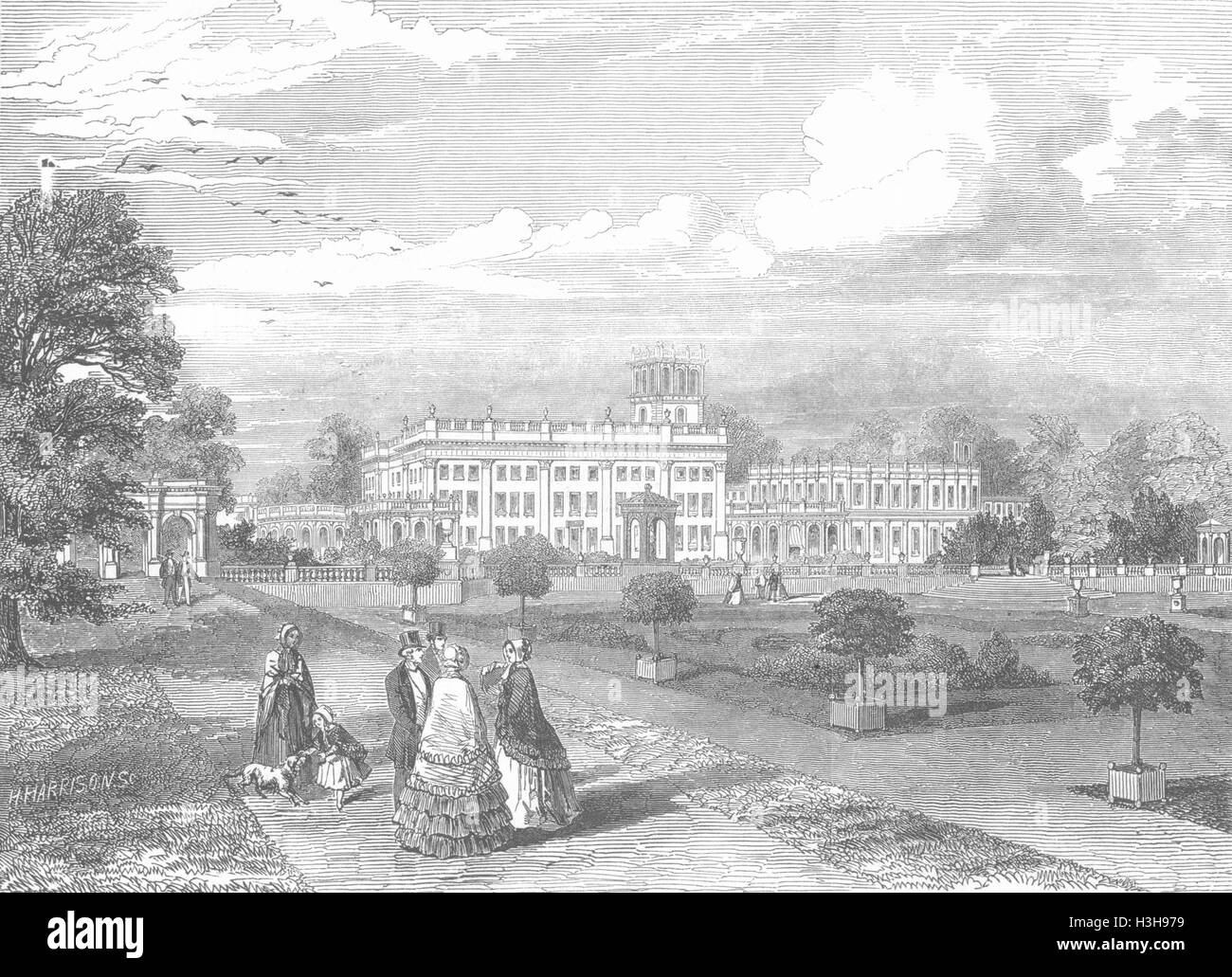STAFFS Trentham, duca di Sutherland 1847. Illustrated London News Foto Stock