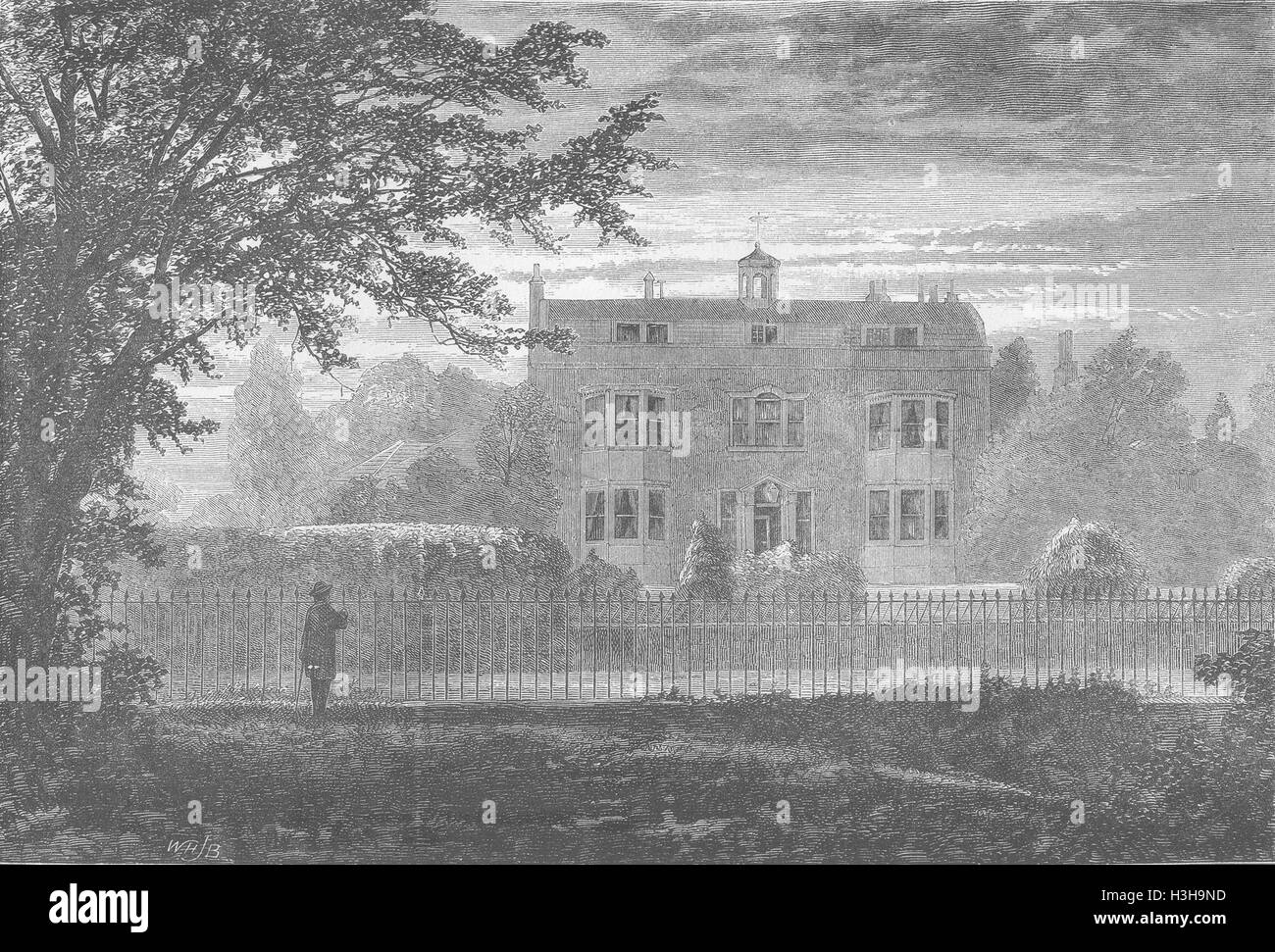 KENT Charles Dickenss House, Gad's Hill 1870. Il grafico Foto Stock