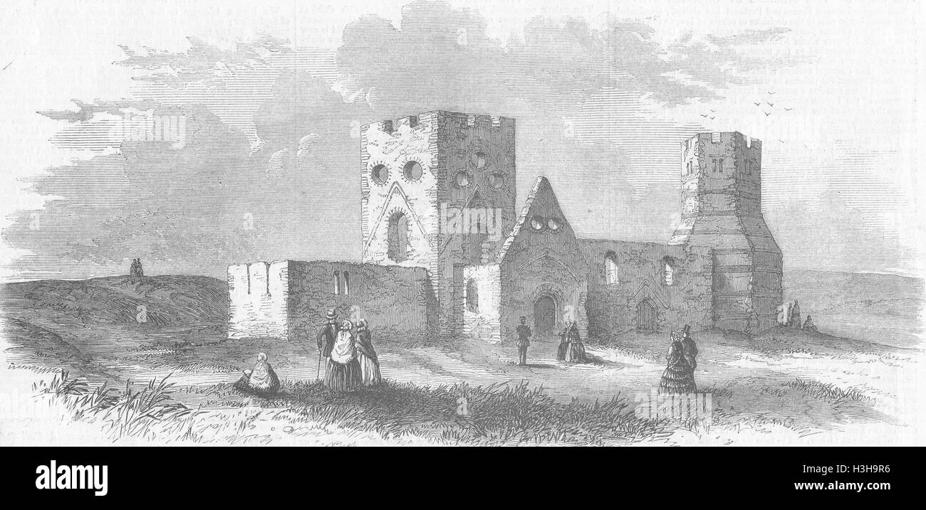 KENT e Chiesa di St Mary, castello, Dover(Vista) 1858. Tempi illustrato Foto Stock