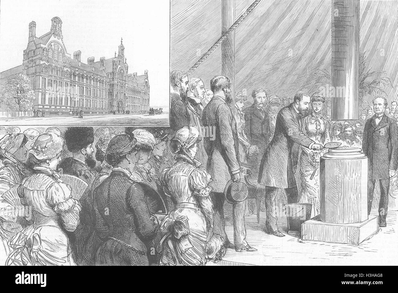 LONDON CITY & GUILDS, South Kensington keystone 1881. Il grafico Foto Stock