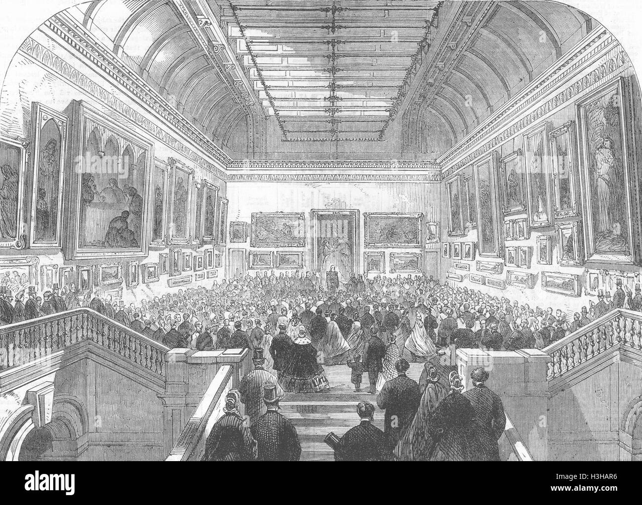L'Irlanda conte di Carlisle apertura Galleria Nazionale 1864. Illustrated London News Foto Stock