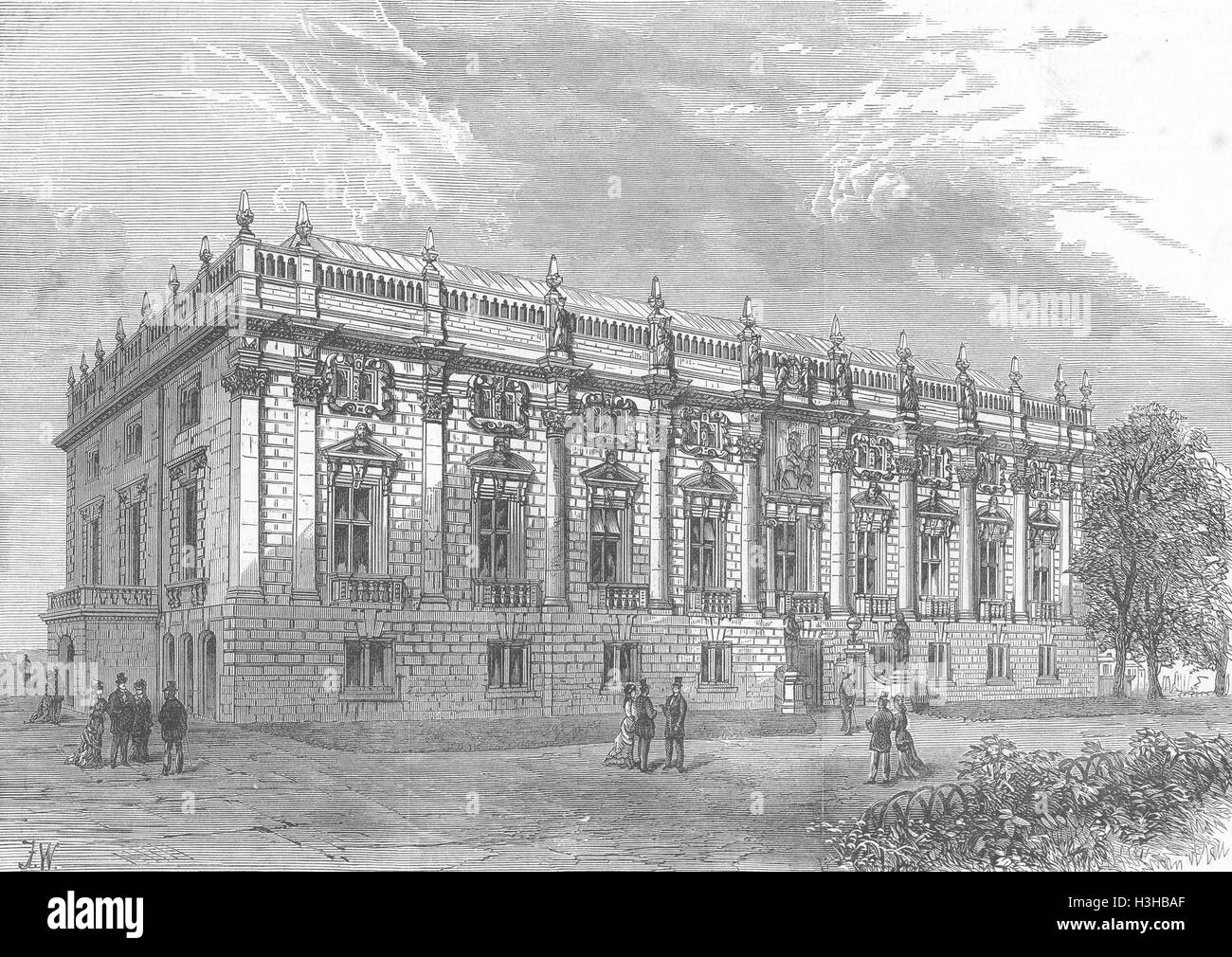 NOTTS Midland counties Art-Museum fronte est 1878. Illustrated London News Foto Stock