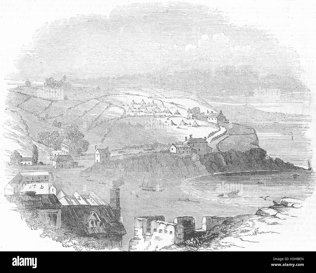 Cornovaglia colera, Mevagissey, Camp, Port Mellon 1849. Illustrated London News Foto Stock