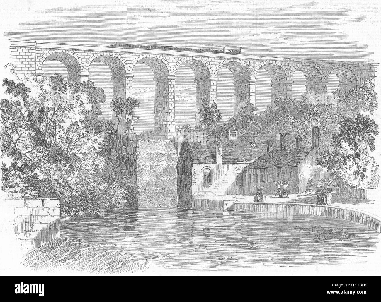 In Irlanda il Monard viadotto ferroviario 1849. Illustrated London News Foto Stock