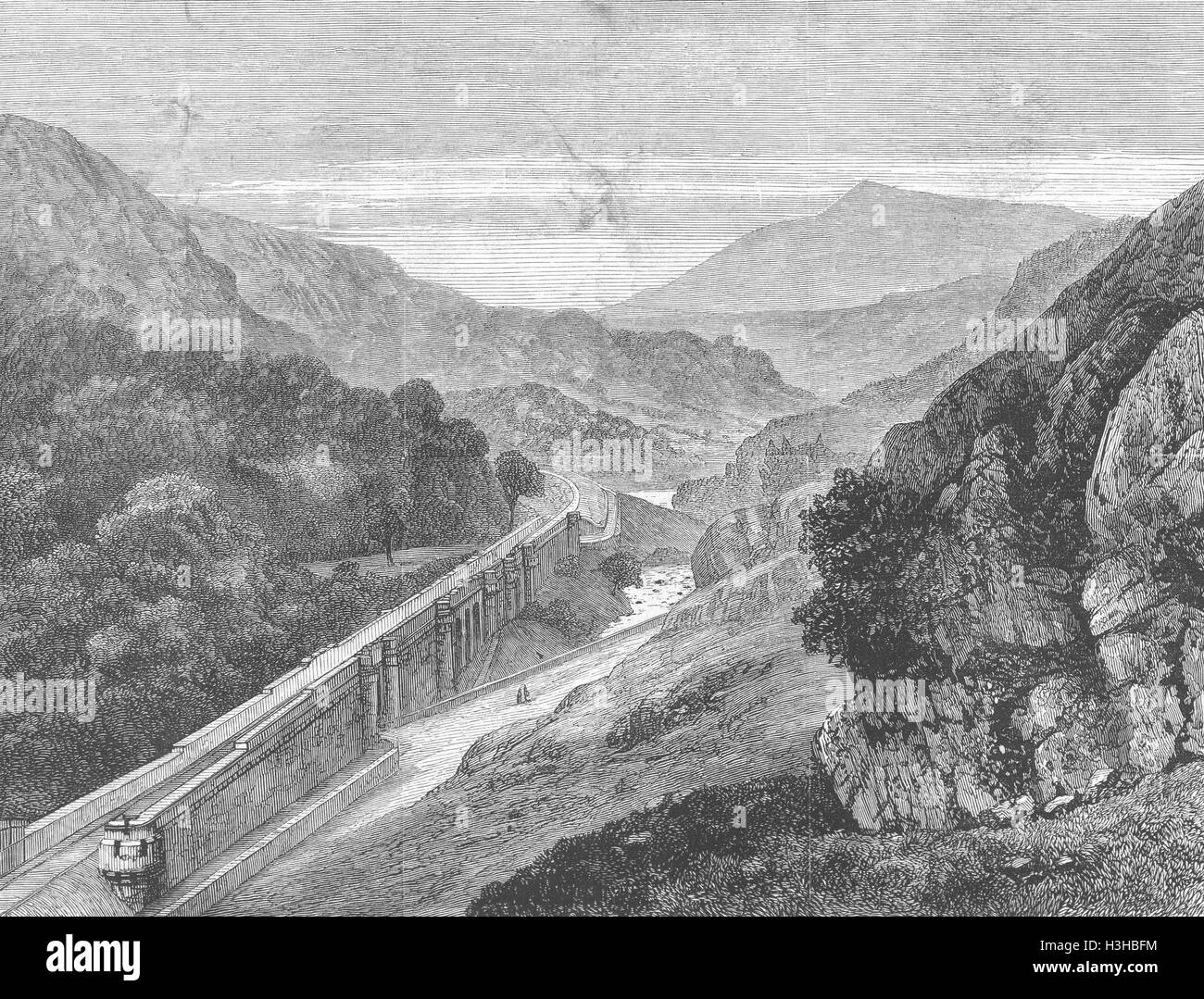 In Galles il viadotto Lledr, guardando ad ovest 1879. Illustrated London News Foto Stock