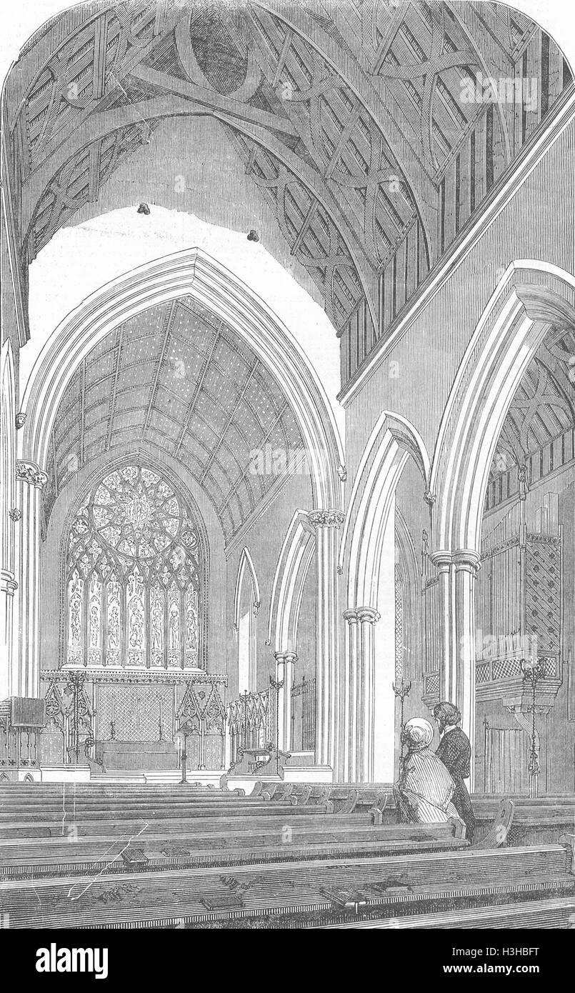 REGENTS PARK Santa Maria Maddalena, Munster, Regent's 1852. Illustrated London News Foto Stock