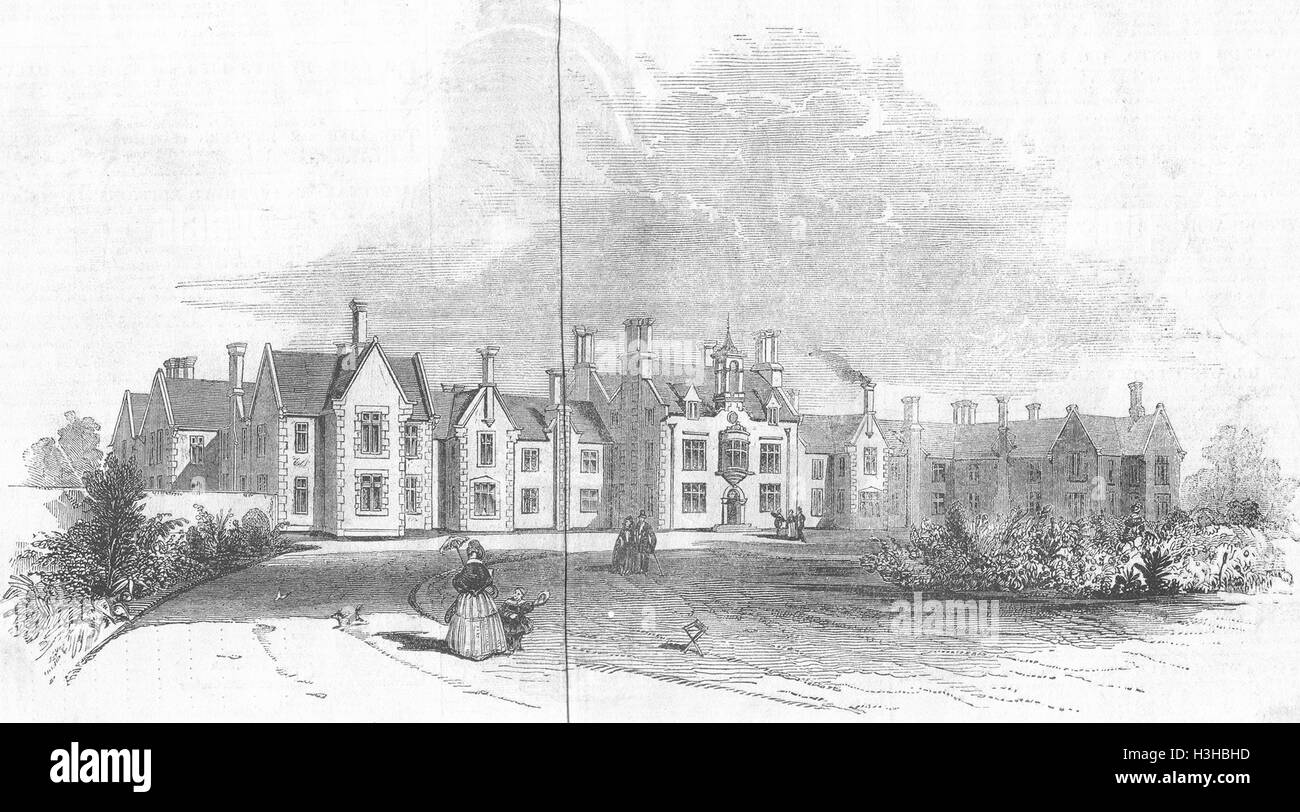 SHROPS nuovo manicomio 1846. I tempi pittorica Foto Stock