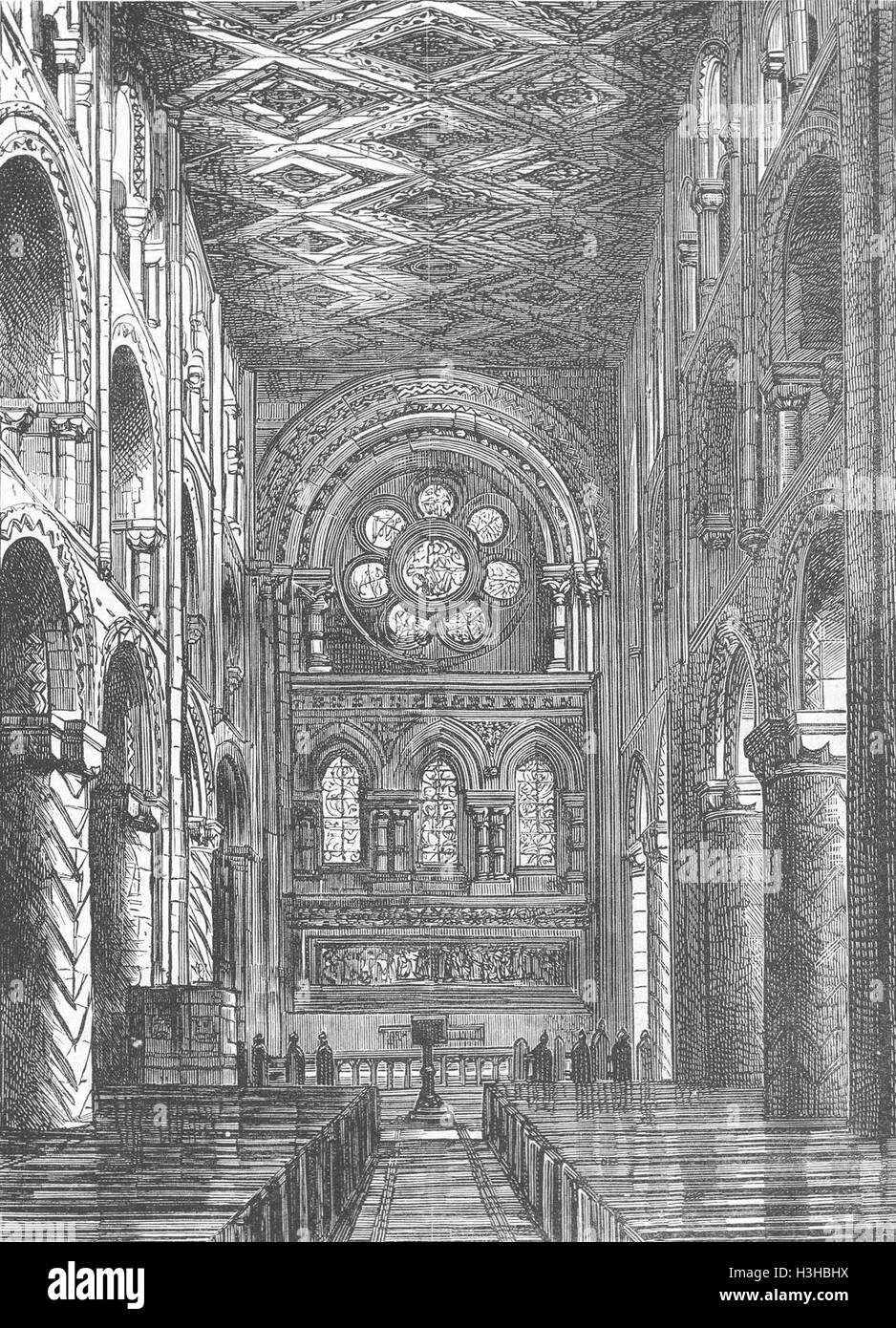 ESSEX Waltham Abbey interno 1882. Il grafico Foto Stock