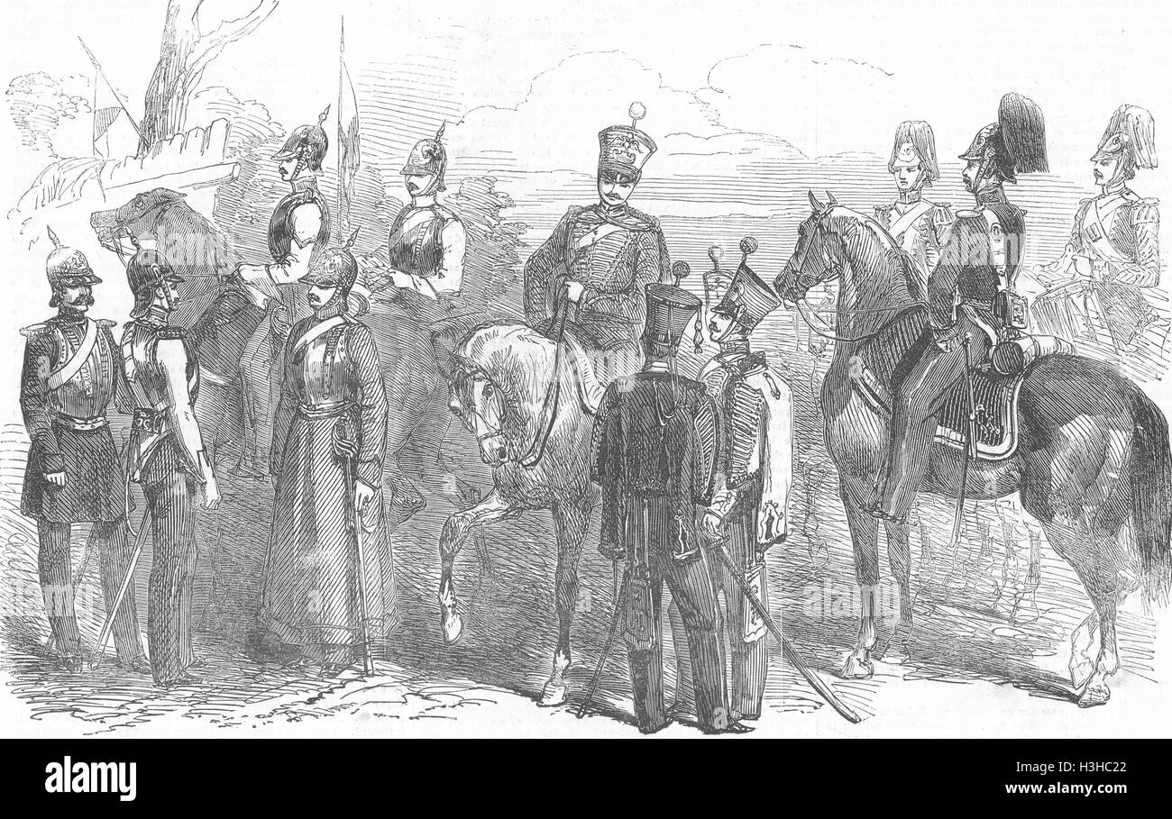 RUSSIA n Cavalleria Chevalier guardia; ussari; Dragoni 1853. Illustrated London News Foto Stock