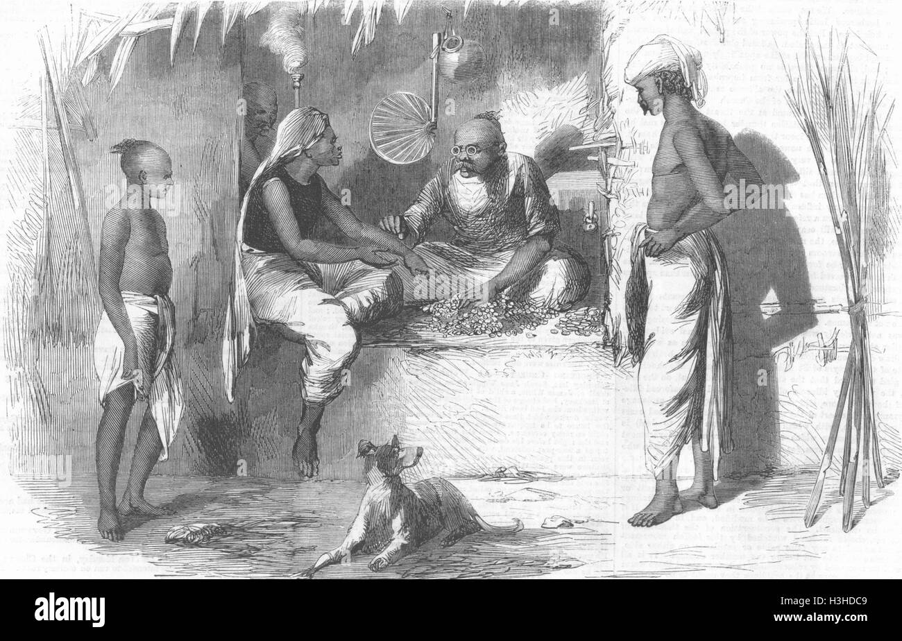 INDIA denaro indù-changer 1859. Illustrated London News Foto Stock