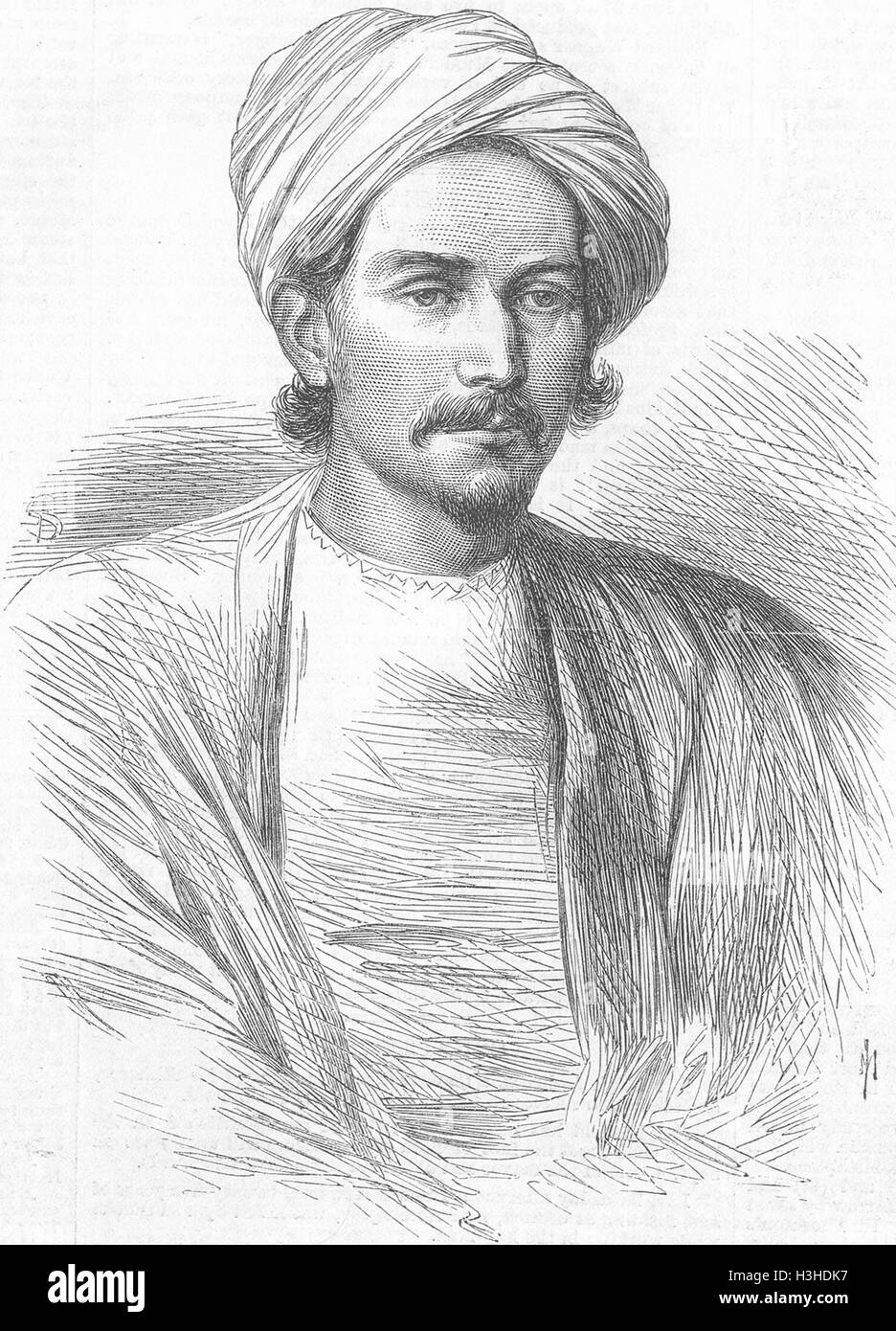Ritratti Meer Akbar Ali 1868. Illustrated London News Foto Stock