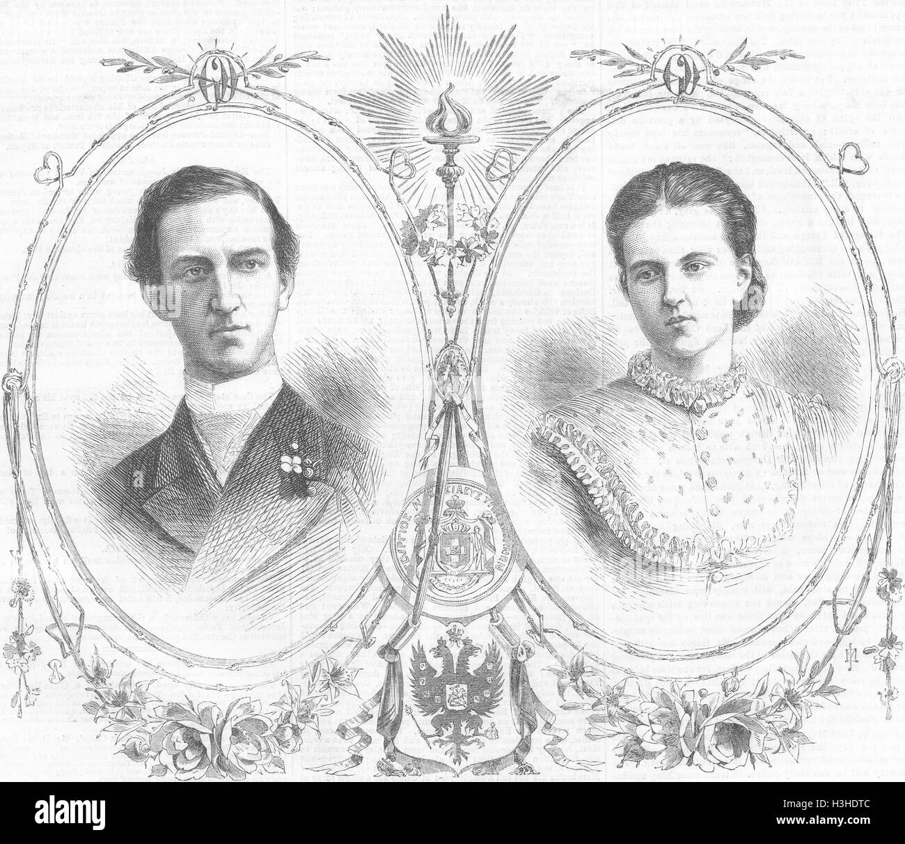 Grecia Re Giorgio I, duchessa Olga Constantinovna 1867. Illustrated London News Foto Stock