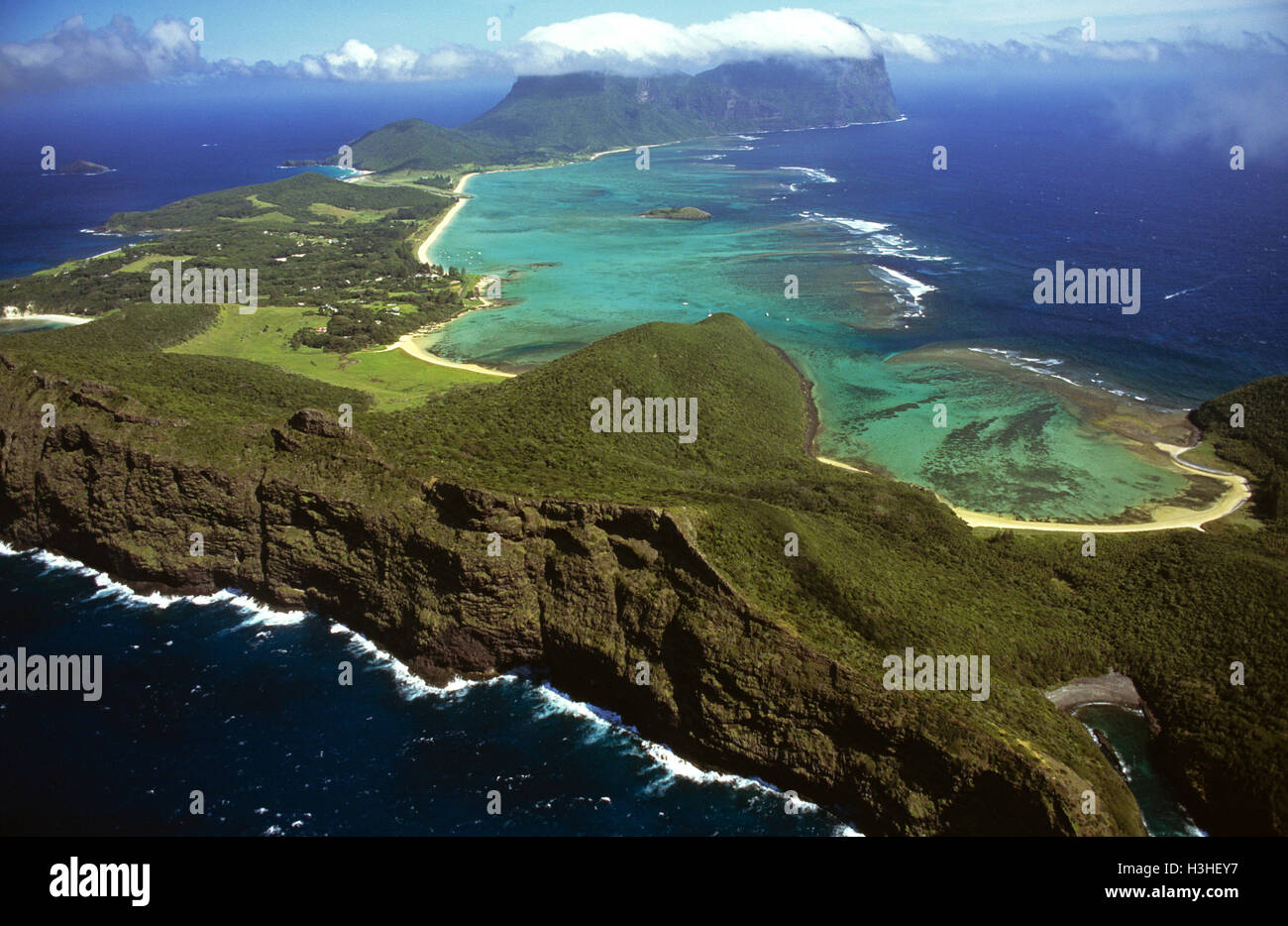 Fotografia aerea della isola di Lord Howe, Foto Stock