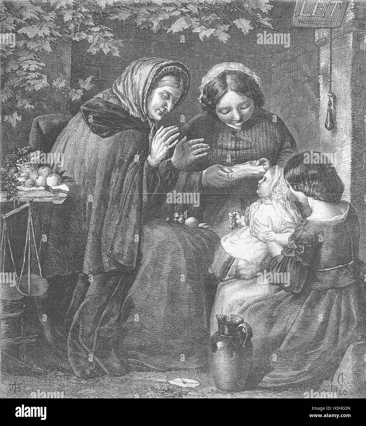 Neonati Oh, benedire il suo piccolo cuore! 1861. Illustrated London News Foto Stock