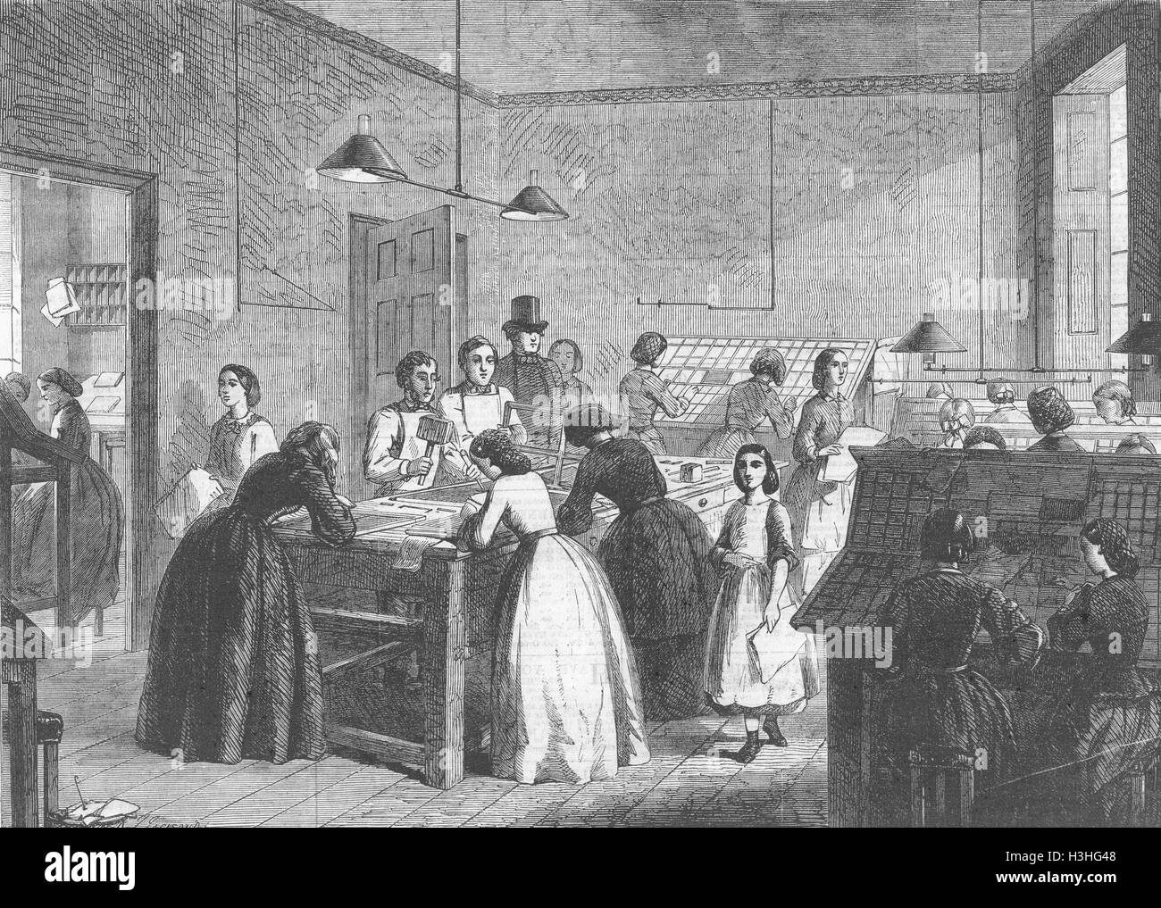 La stazione di London Victoria Stampa-ufficio, Gt Coram St 1861. Illustrated London News Foto Stock