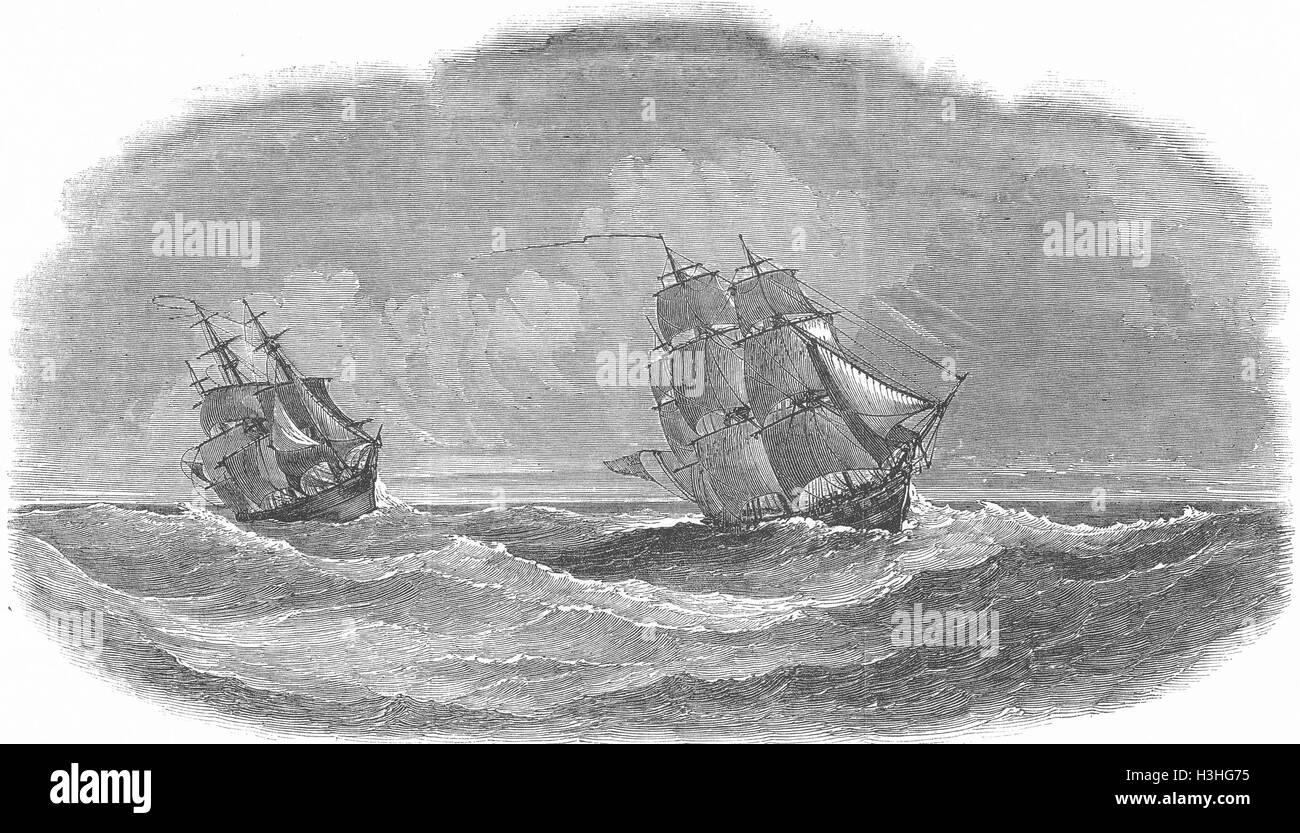 Le navi della flotta sperimentale Phaeton; Arethusa 1851. Illustrated London News Foto Stock
