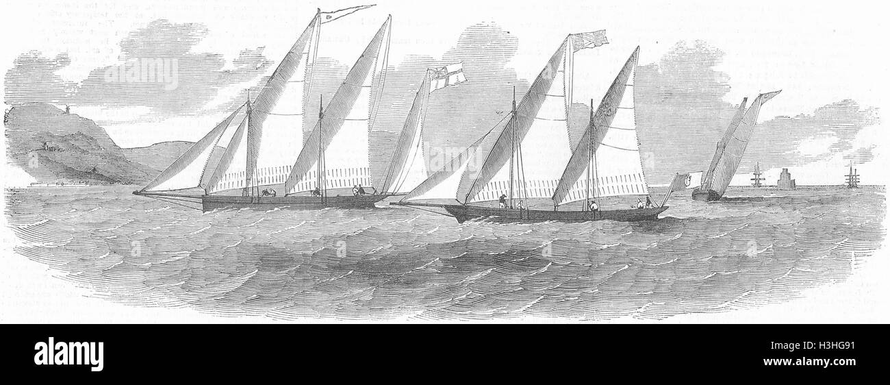 Lisbona prima regata William & Edward; Corca; freccia 1852. Illustrated London News Foto Stock