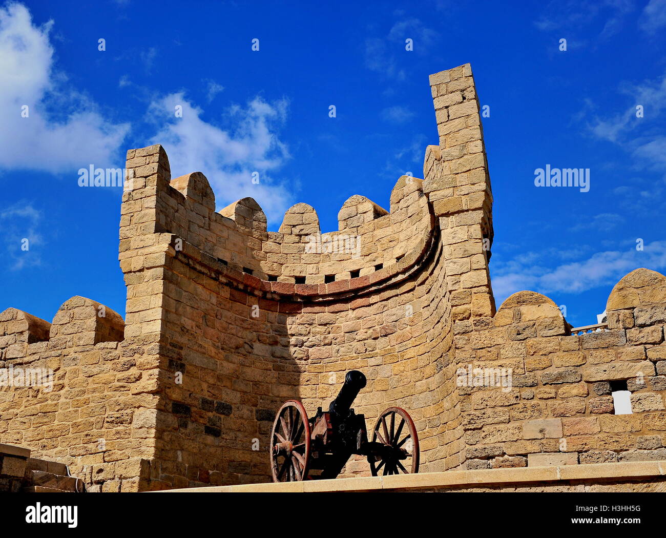 Vista di Baku old town, Azerbaigian Foto Stock