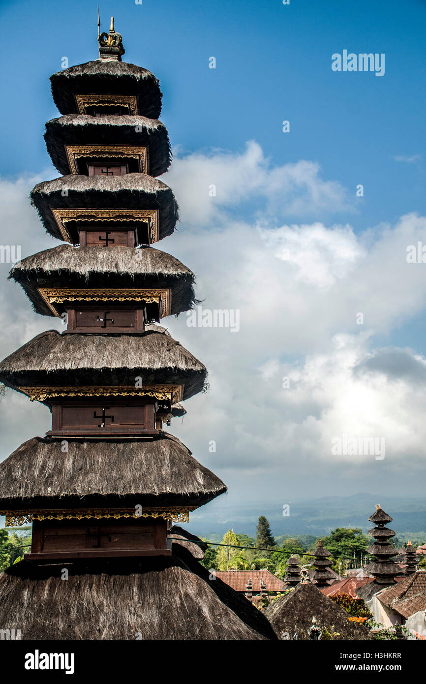 Pura Besakih Tempio madre Bali Indonesia vicino a Gunung Agung Foto Stock