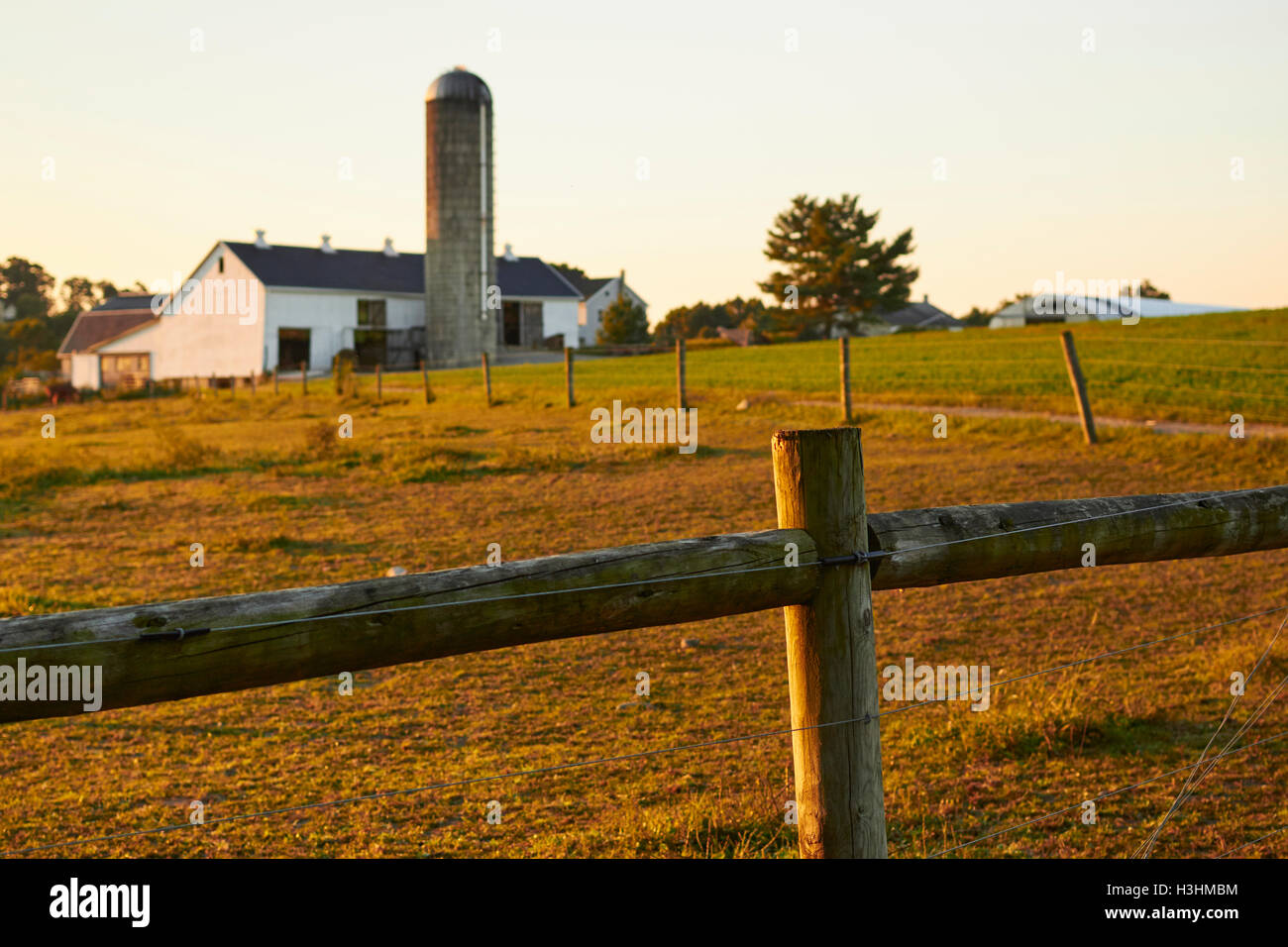 Fattoria tradizionale Paese Amish, Lancaster County, Pennsylvania, STATI UNITI D'AMERICA Foto Stock