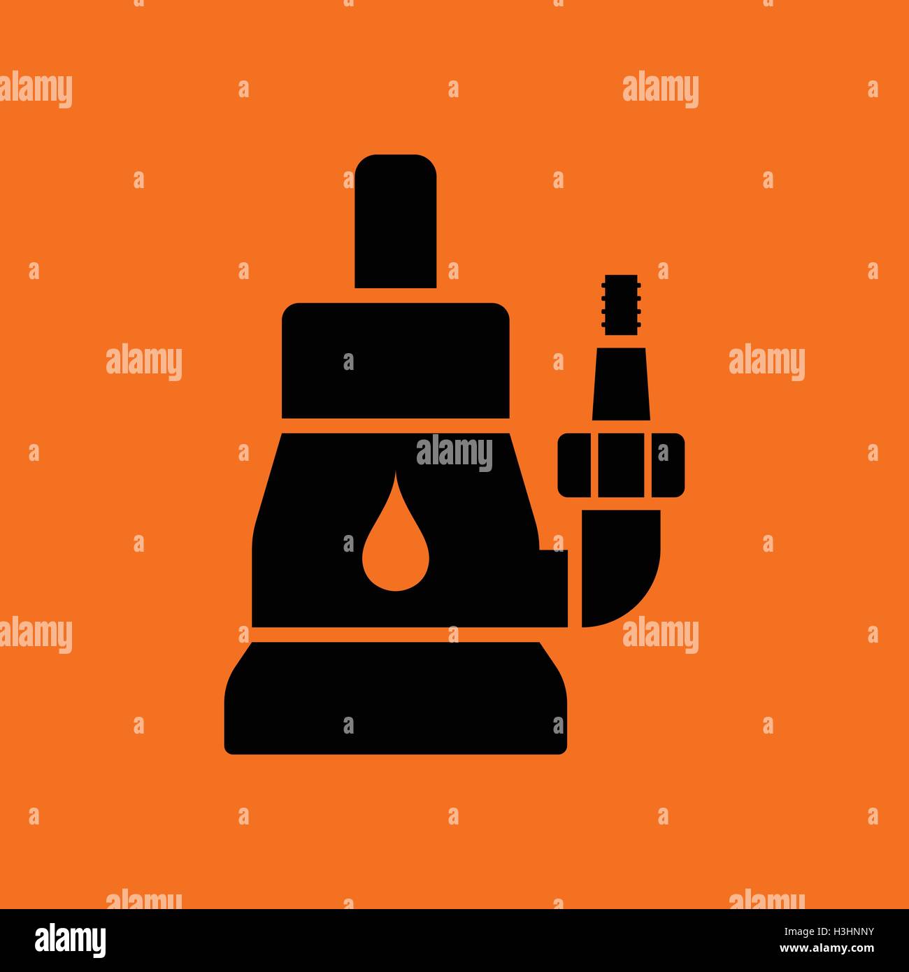 Sommergibile pompa acqua icona. Sfondo arancione con nero. Illustrazione Vettoriale. Illustrazione Vettoriale