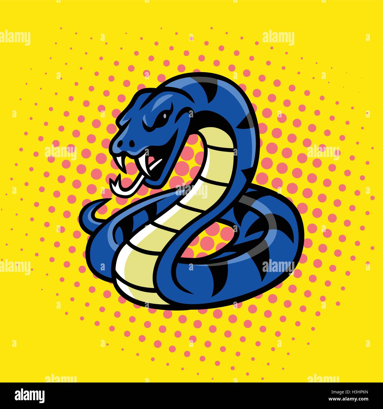 Viper Snake Pop Art vettore di stile Illustrazione Vettoriale
