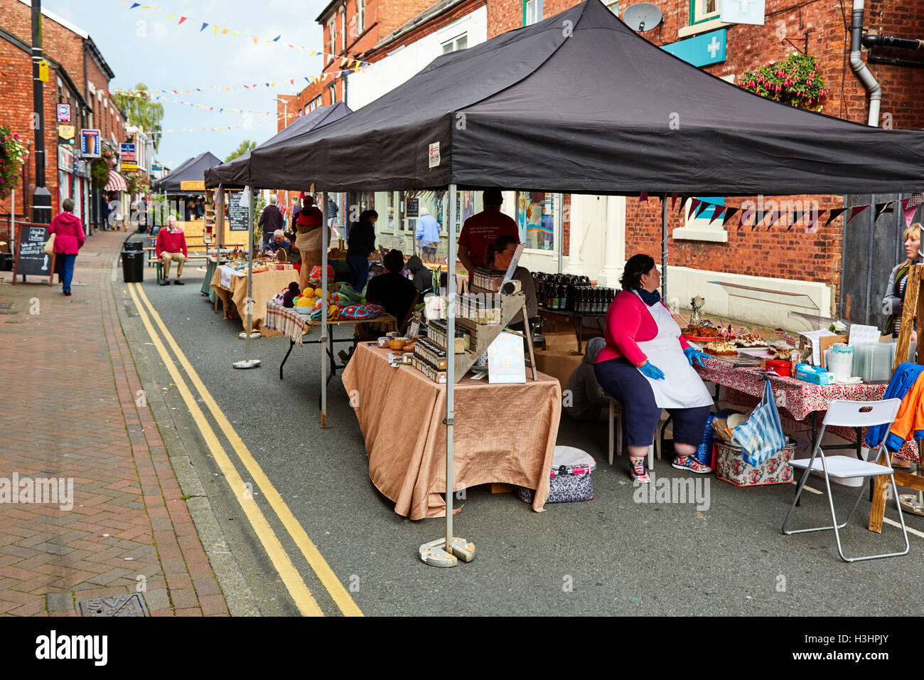 Middlewich bancarelle del mercato Foto Stock