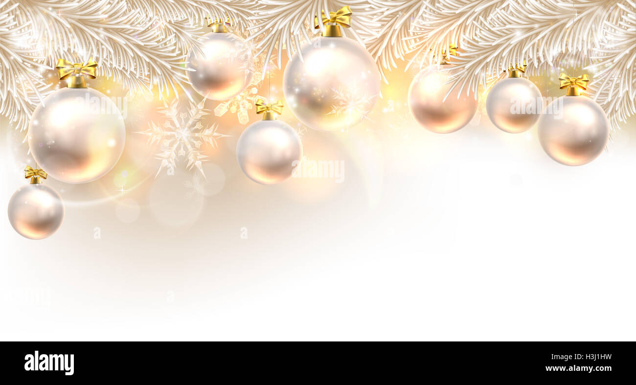 Sfondo di natale Pallina elemento di design in bianco e oro Foto Stock Sfondo di natale Pallina elemento di design in bianco e oro Foto Stock