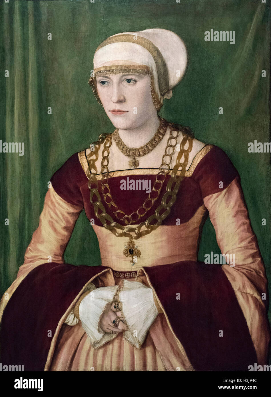 Barthel Beham (1502-1540), il Ritratto di Ursula Rudolph, moglie di Ruprecht Stüpf, 1528. Foto Stock