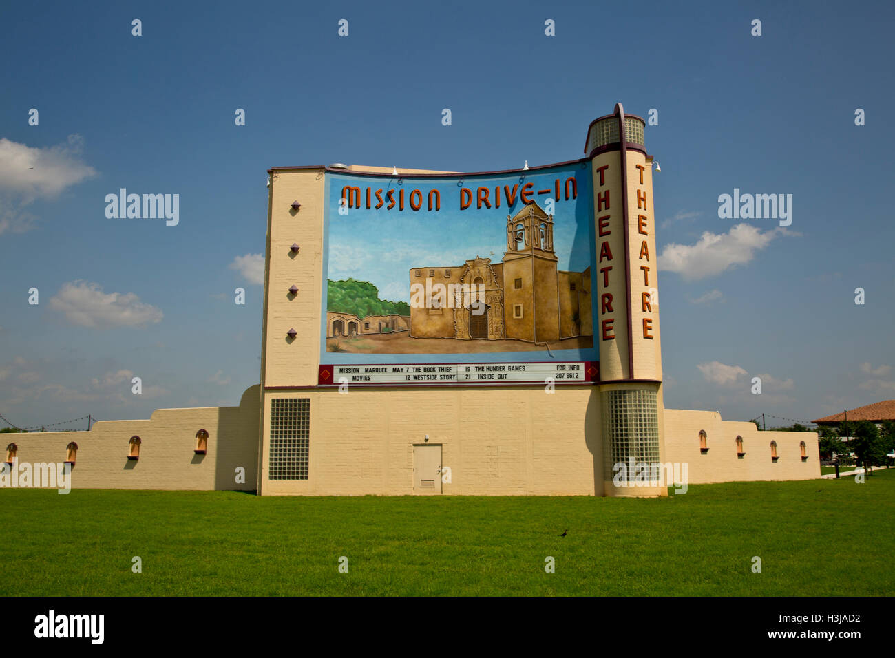Missione Drive-In, San Antonio Texas USA Foto Stock