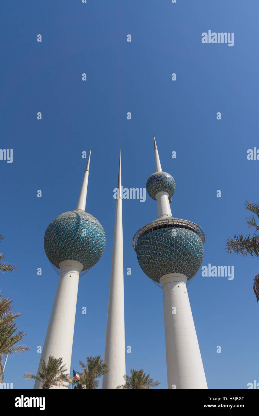 Kuwait Towers, simbolo iconico del Kuwait Foto Stock