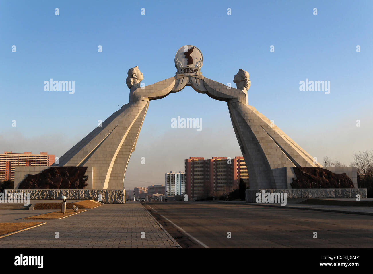 RAch di riunificazione, Pyongyang, Corea del Nord Foto Stock