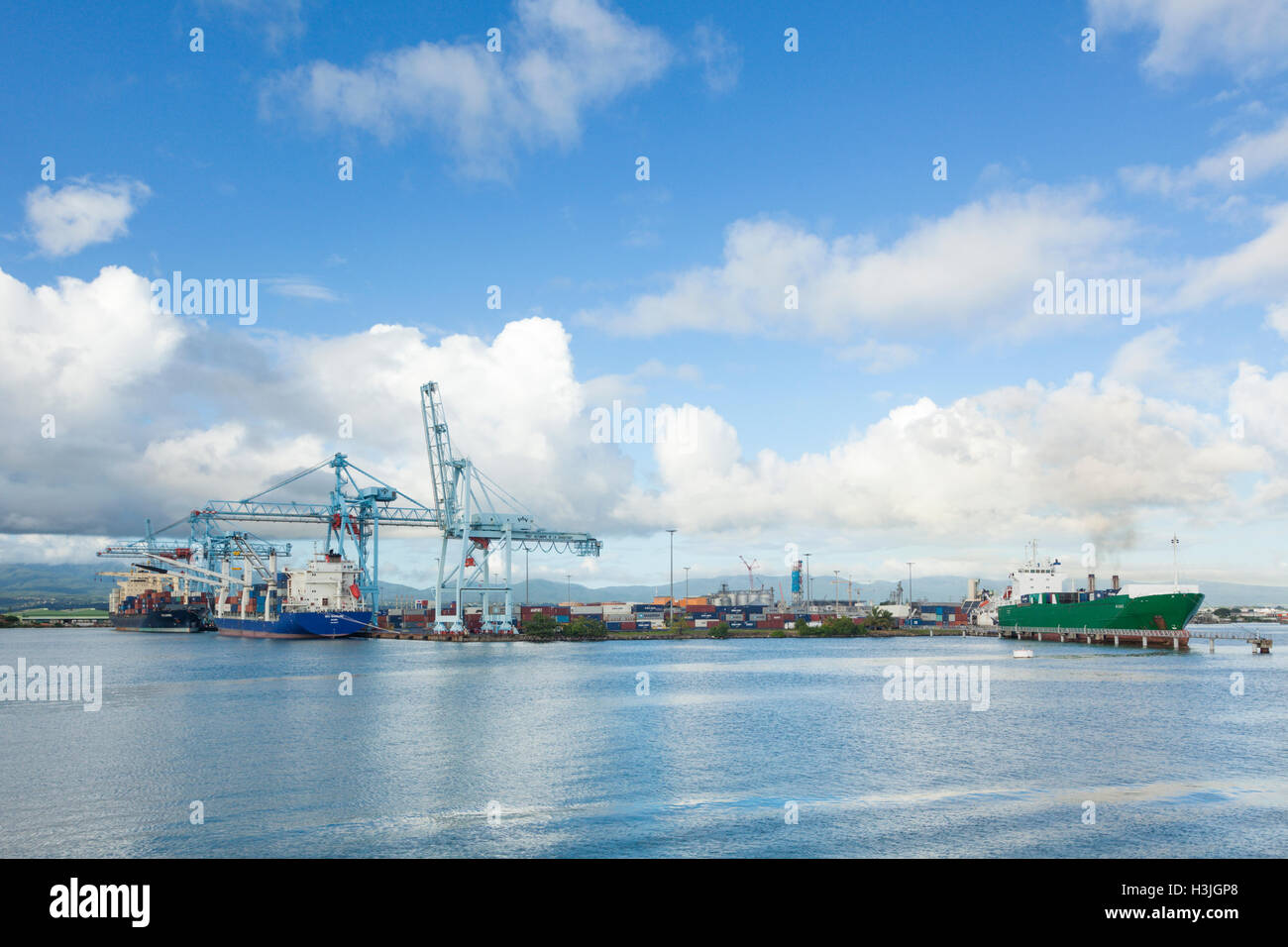 Porto industriale di Guadalupa a Baie-Mahault Foto Stock