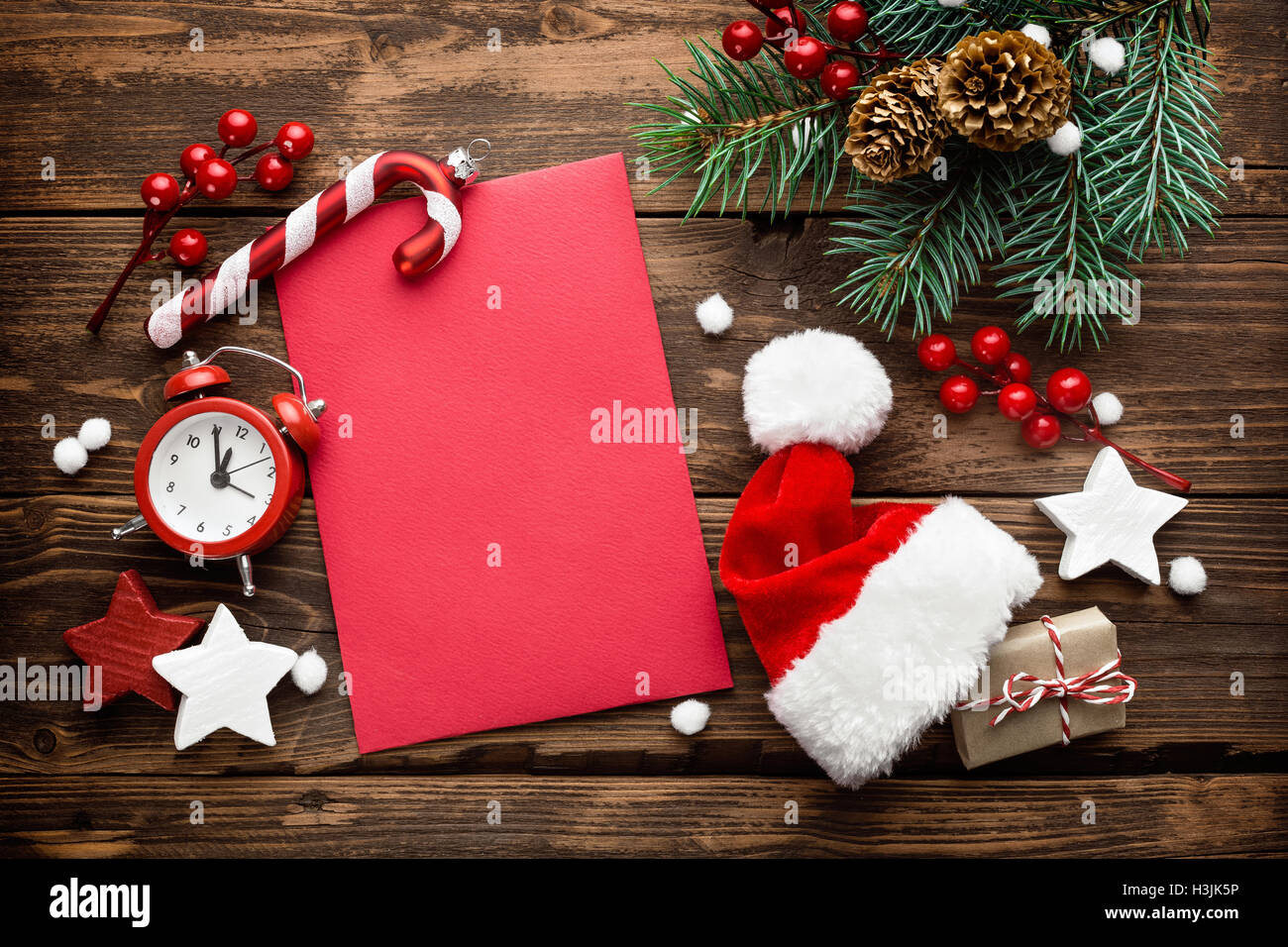 Decorazione di natale, lettera a Babbo Natale Foto Stock