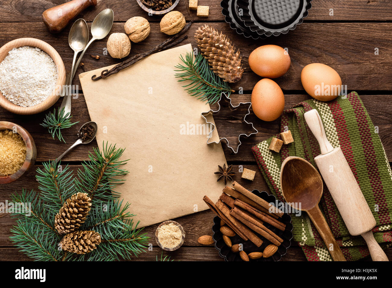 Sfondo culinario per natale la cottura Foto Stock