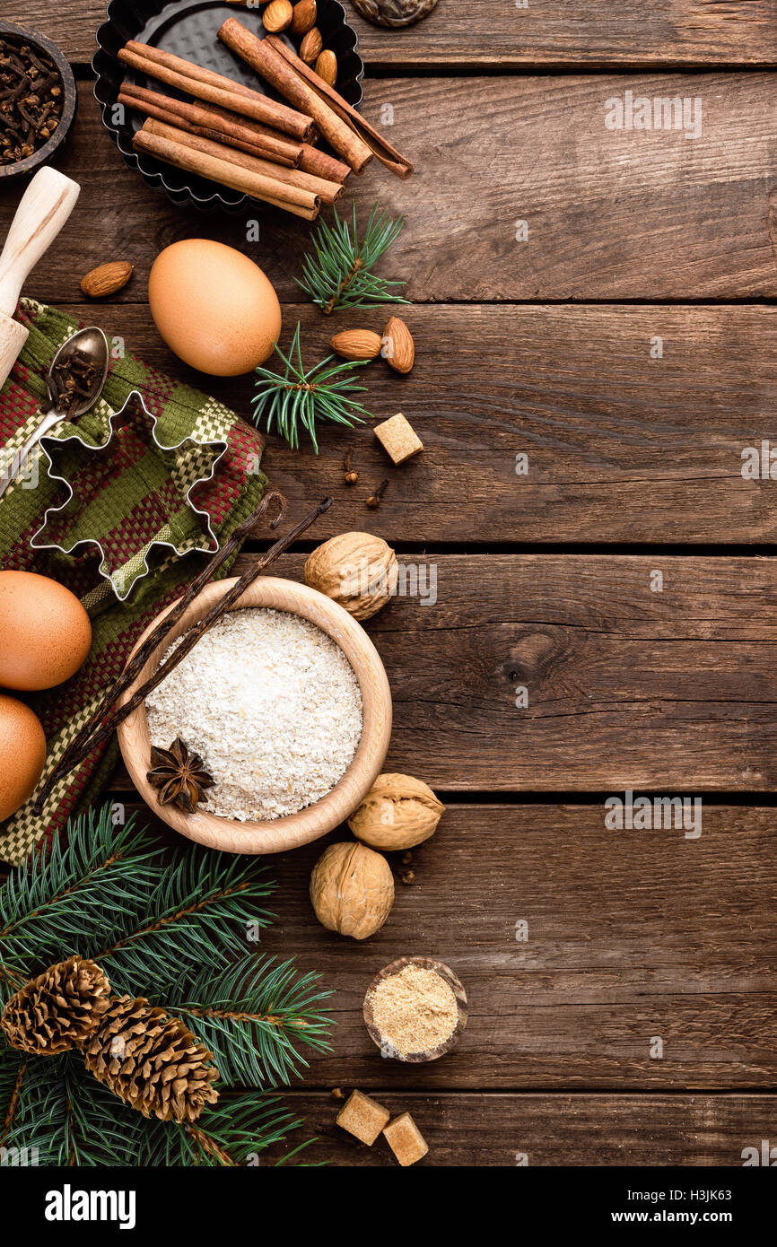 Sfondo culinario per natale la cottura Foto Stock