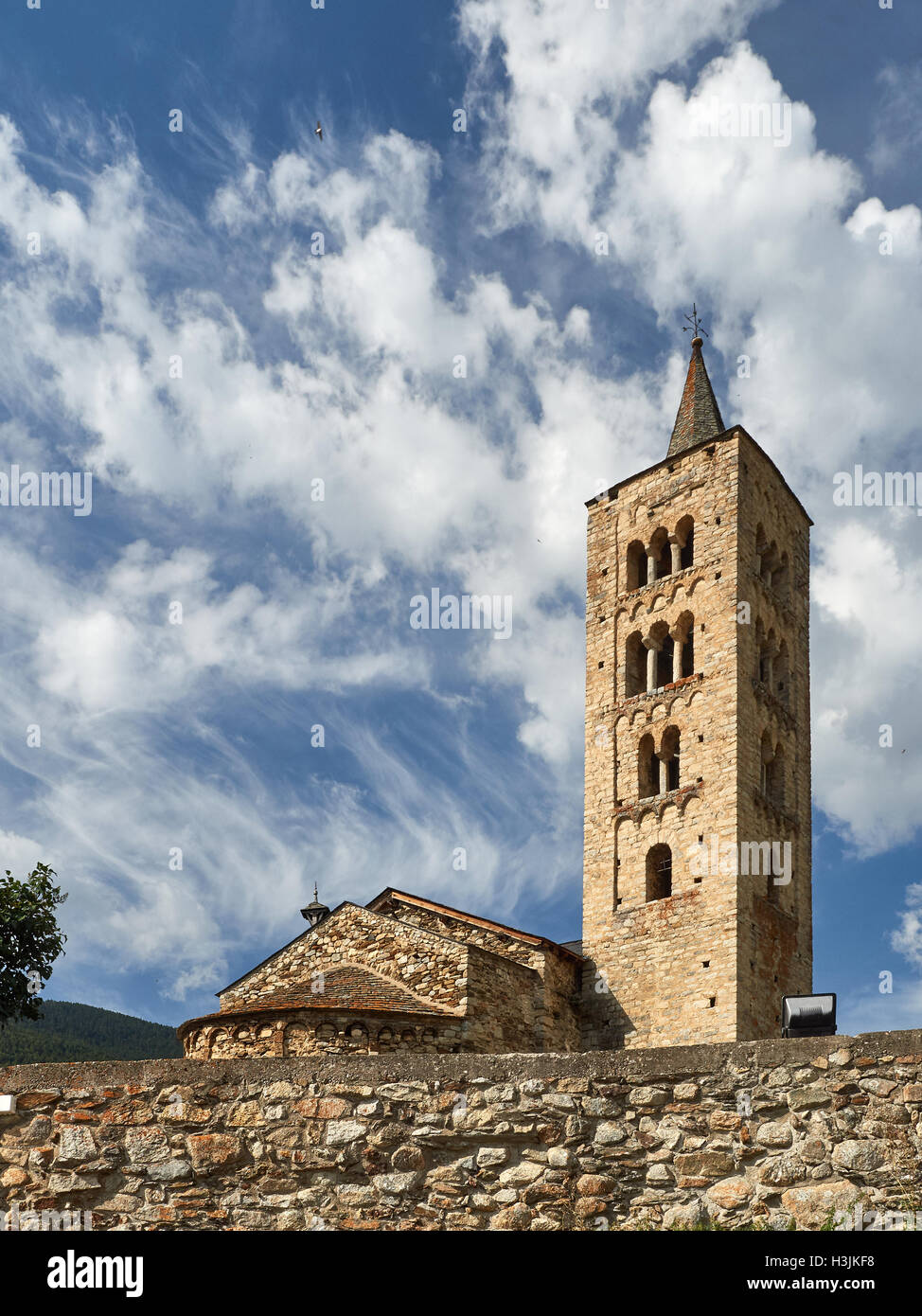 Esglèsia parroquial romànica de Sant Just i Sant pastore figlio, Pallars Sobirà, Alt Àneeu, Foto Stock