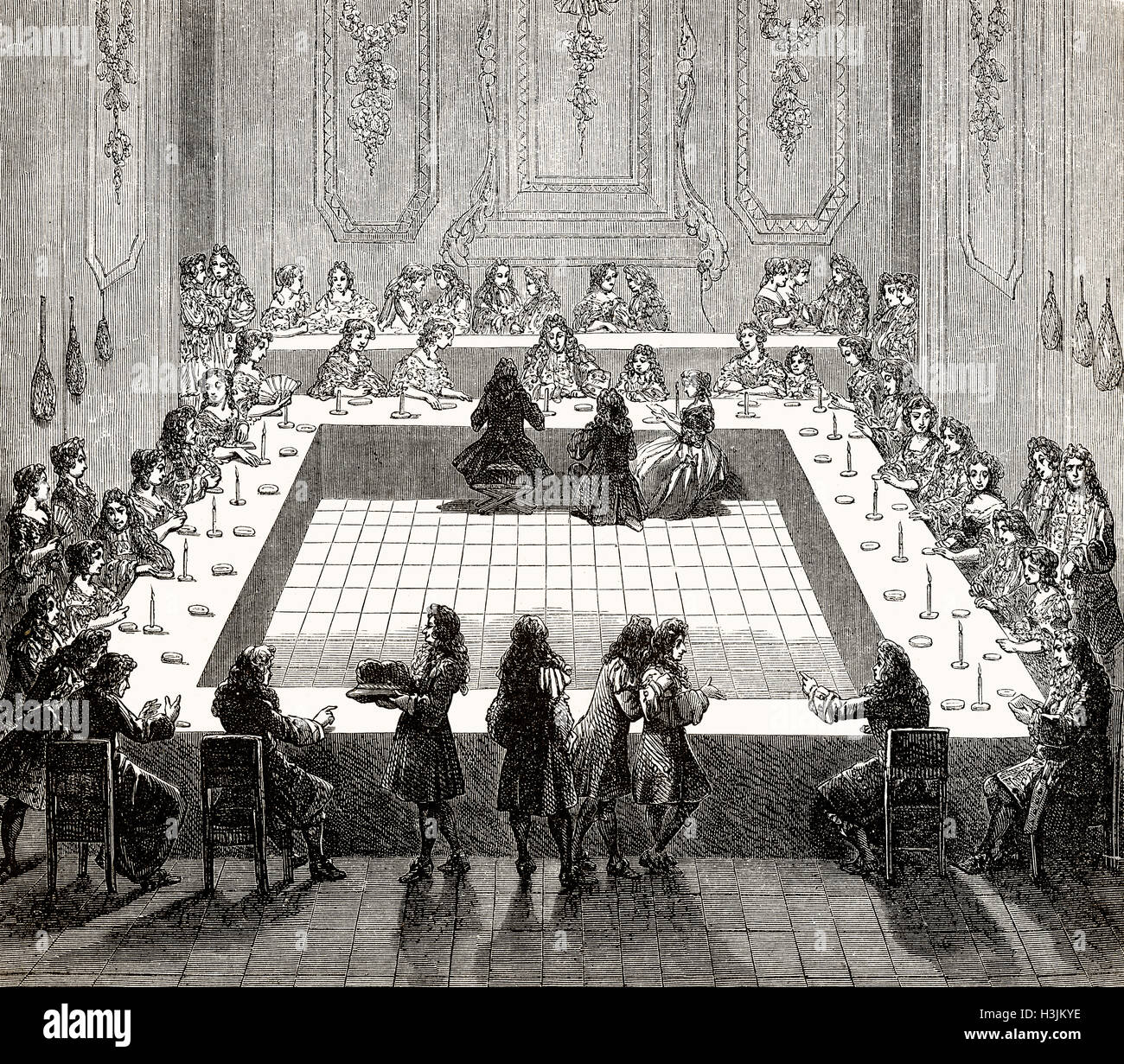 La lotteria nel maggio 1681, Luigi XIV, 1638-1715, Luigi il Grande re di Francia Foto Stock