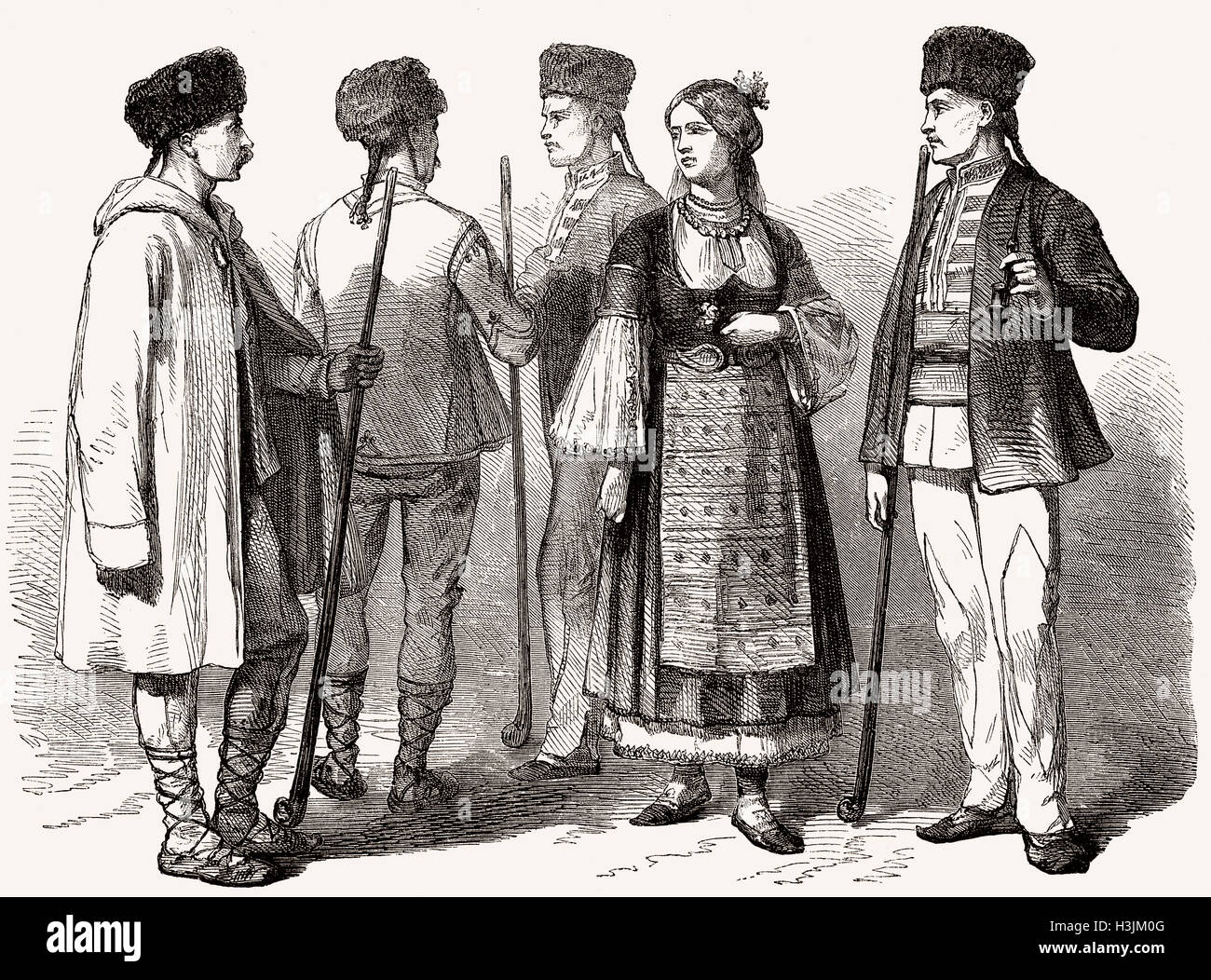 Costumi bulgara, del XIX secolo Foto Stock