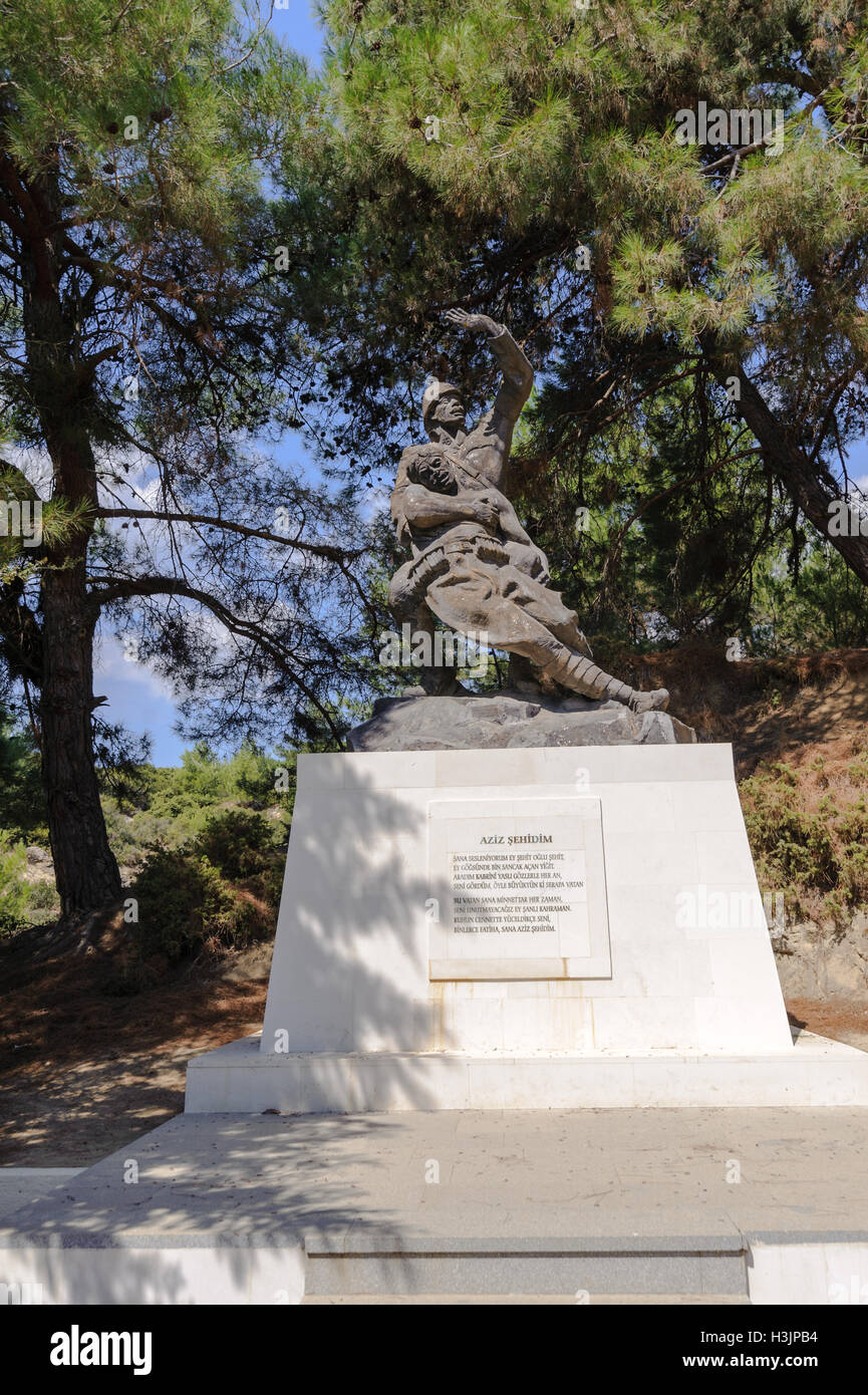 Monumento soldato vicino da Zigindere Sargi Yeri martirio.it è stato costruito in memoria dei soldati turchi che divenne martiri in Z Foto Stock